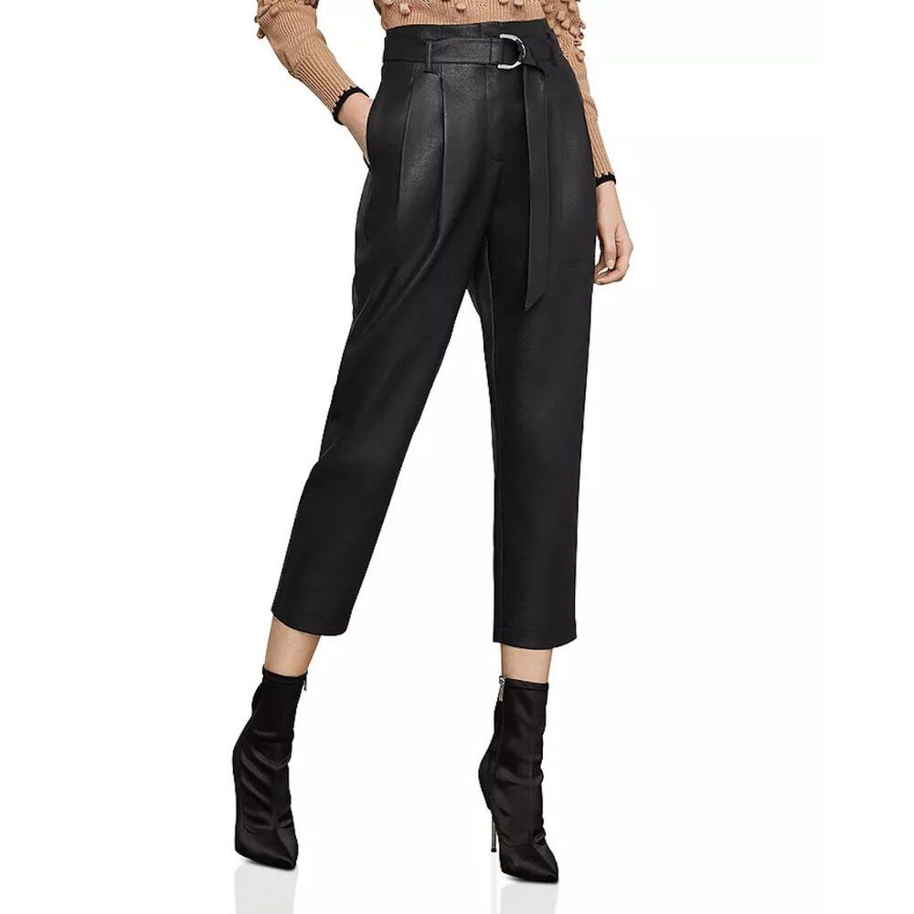 Bcbgmaxazria BCBGMAXAZRIA Pleated Faux Leather Pants Size M Size 32" / US 10 / IT 46 - 1 Thumbnail