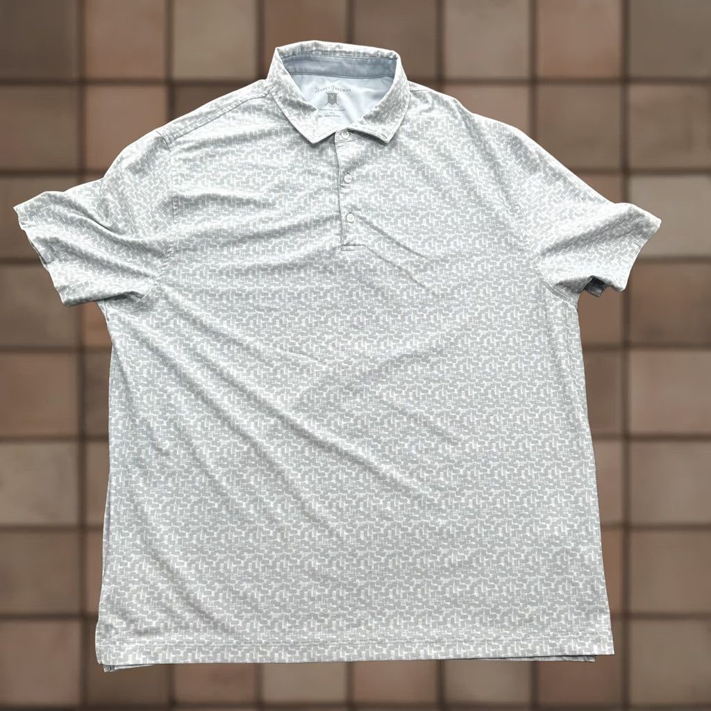 Vintage Hickey Freeman Men's Gray Polyester Golf Polo 2XL Short Sleeve Size US XXL / EU 58 / 5 - 1 Thumbnail
