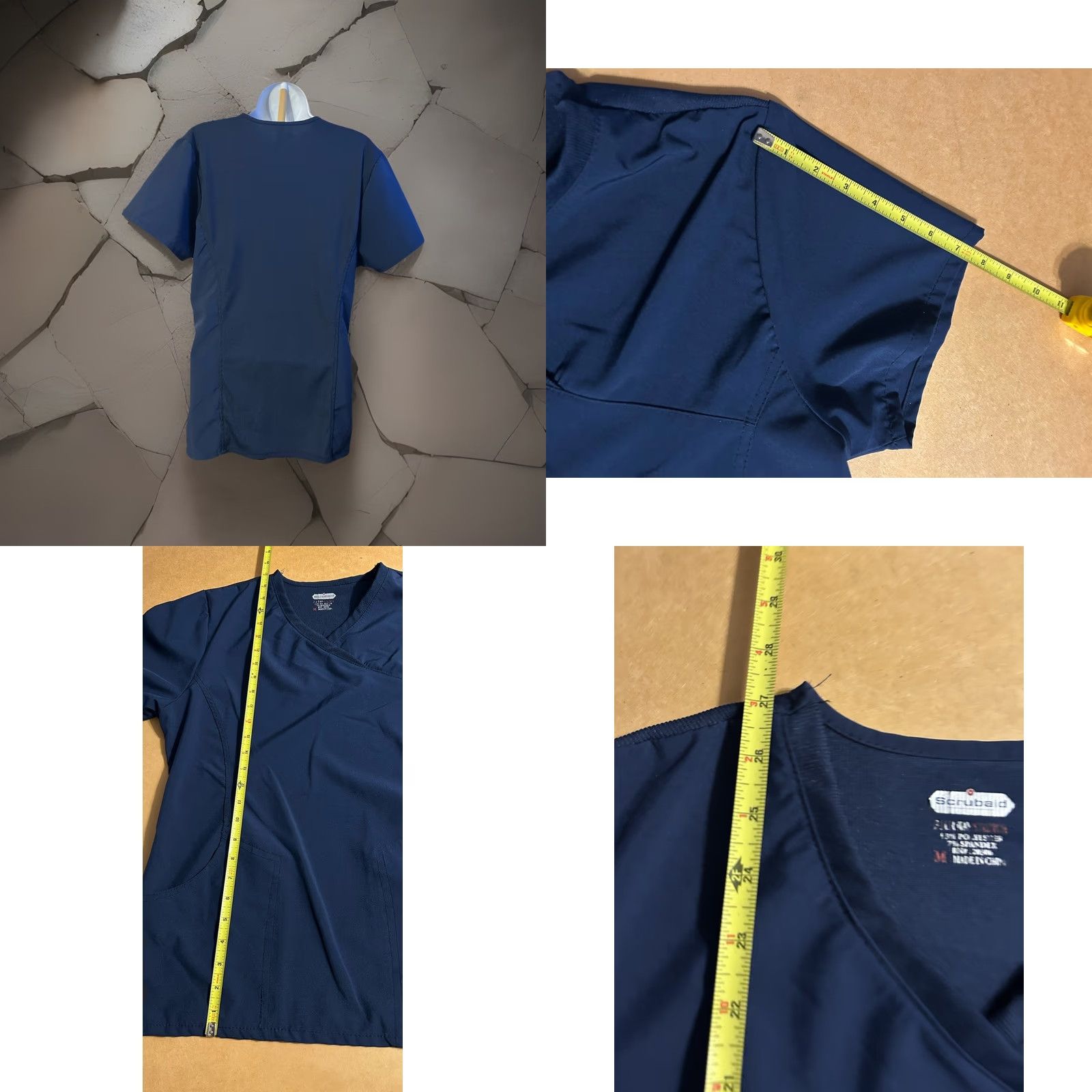 Vintage Scrubaid Scrub Top Women Medium Navy Blue Short Sleeve V Neck Pockets Size M / US 6-8 / IT 42-44 - 9 Thumbnail