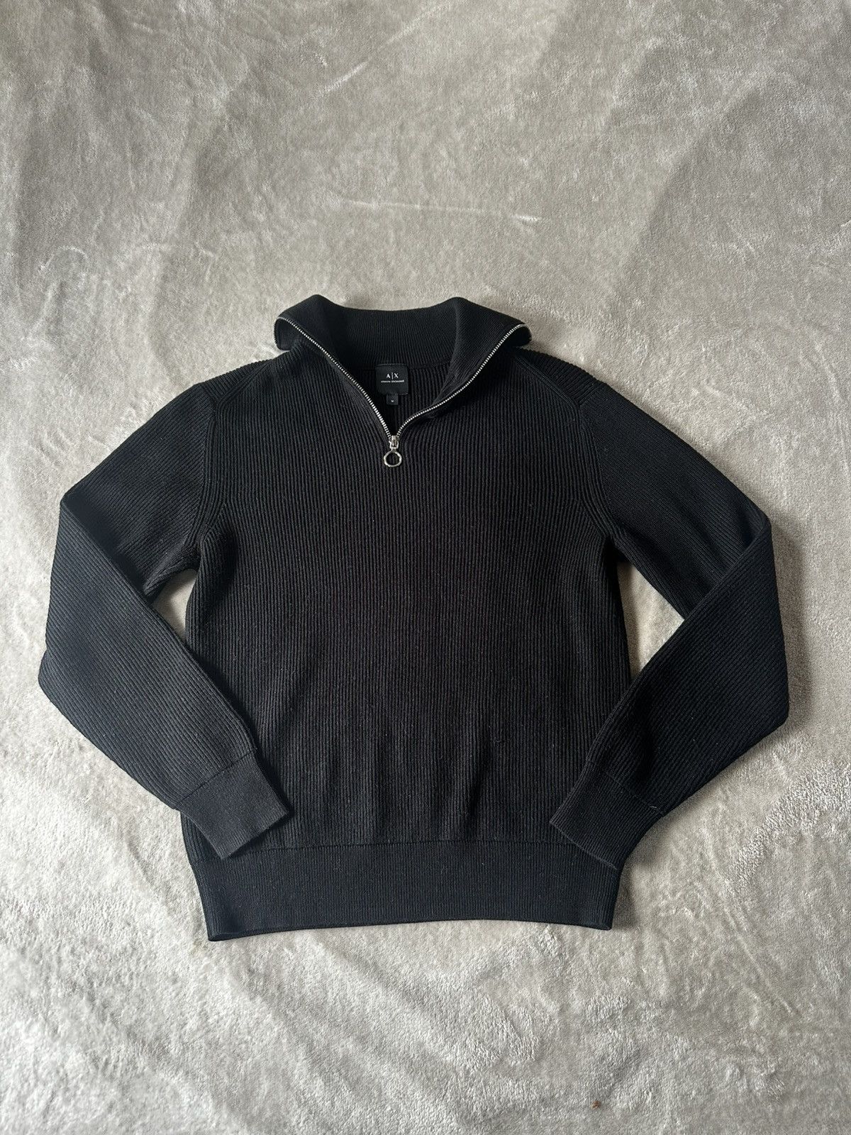 Armani Exchange Quarter zip black sweater Size M / US 6-8 / IT 42-44 - 1 Thumbnail