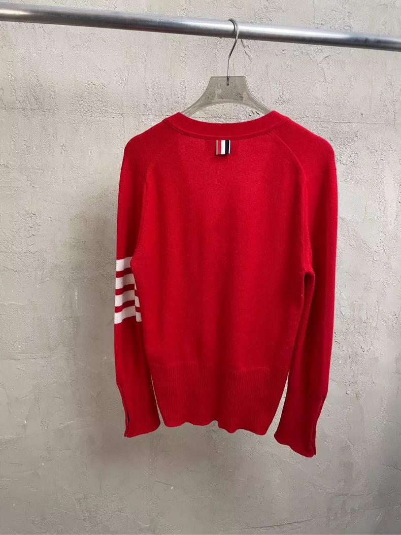 Thom Browne Thom Browne Red four stripe cashmere sweater Size S / US 4 / IT 40 - 2 Thumbnail