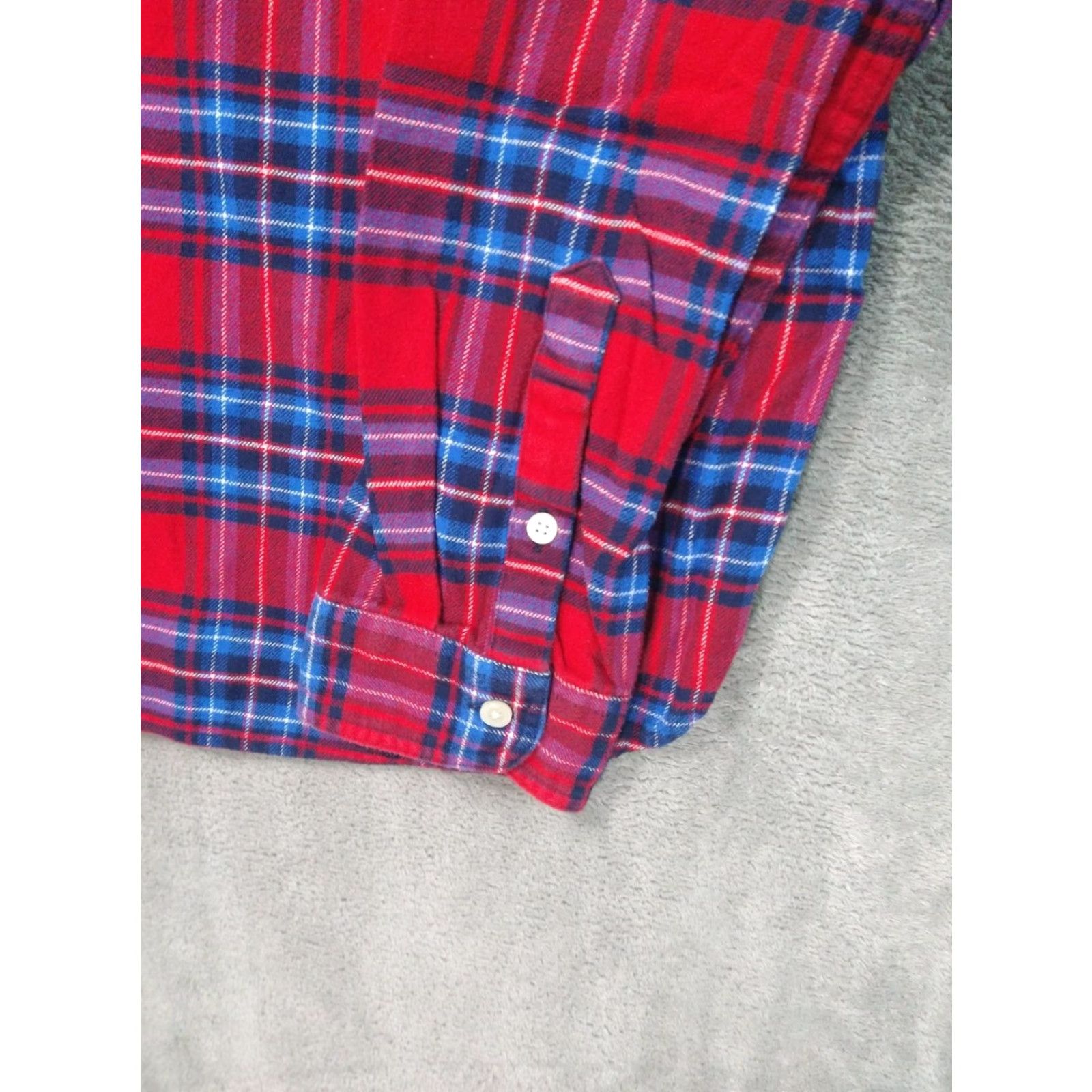 J.Crew J.CREW Mens Large Red Plaid Flannel 1/2 Zip Pullover Shirt Cotton Casual Size US L / EU 52-54 / 3 - 3 Thumbnail