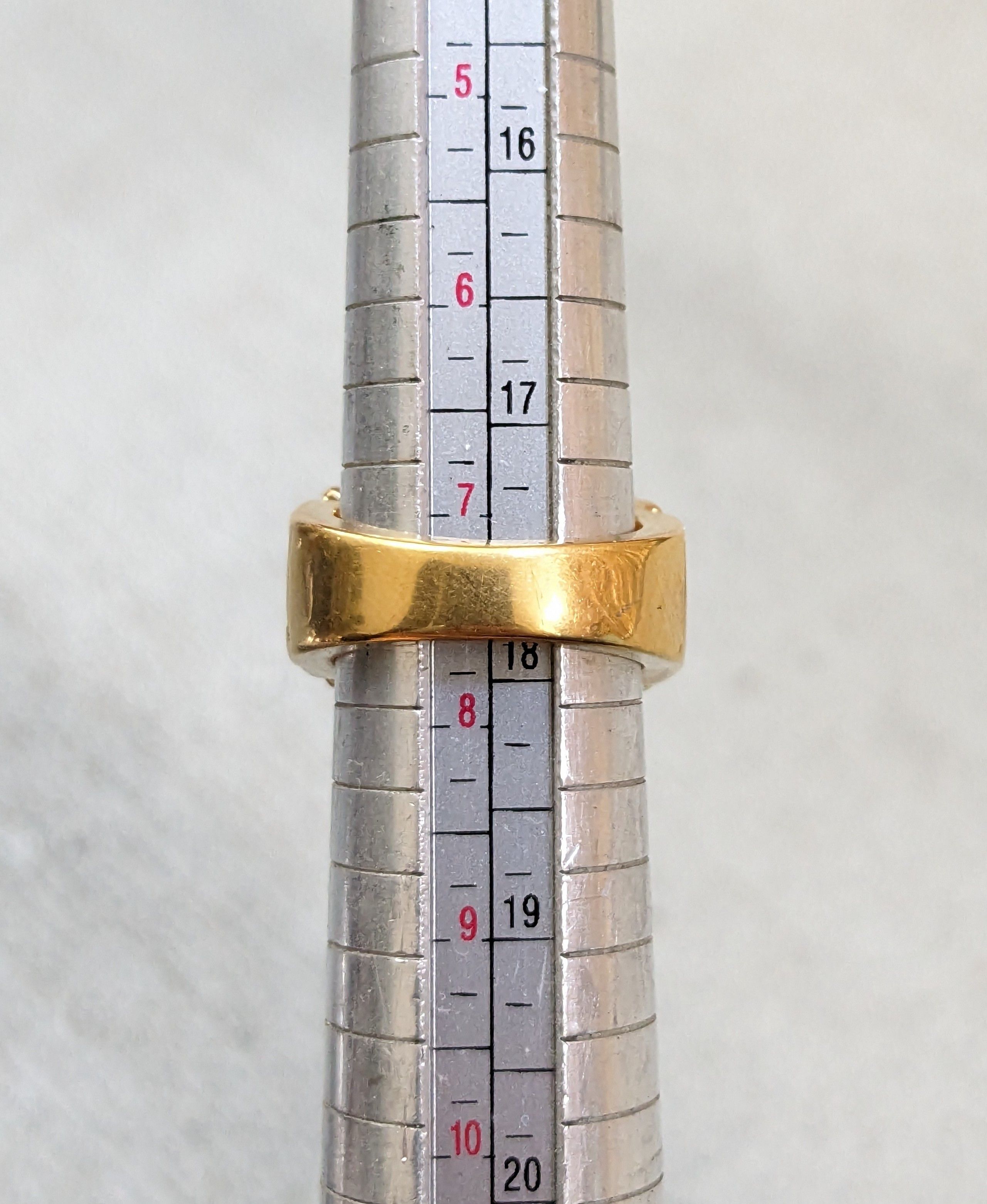 Jewelry Gold Plated Ring Nugget CZ Size 7 Brutalist Modern Square Size ONE SIZE - 13 Thumbnail