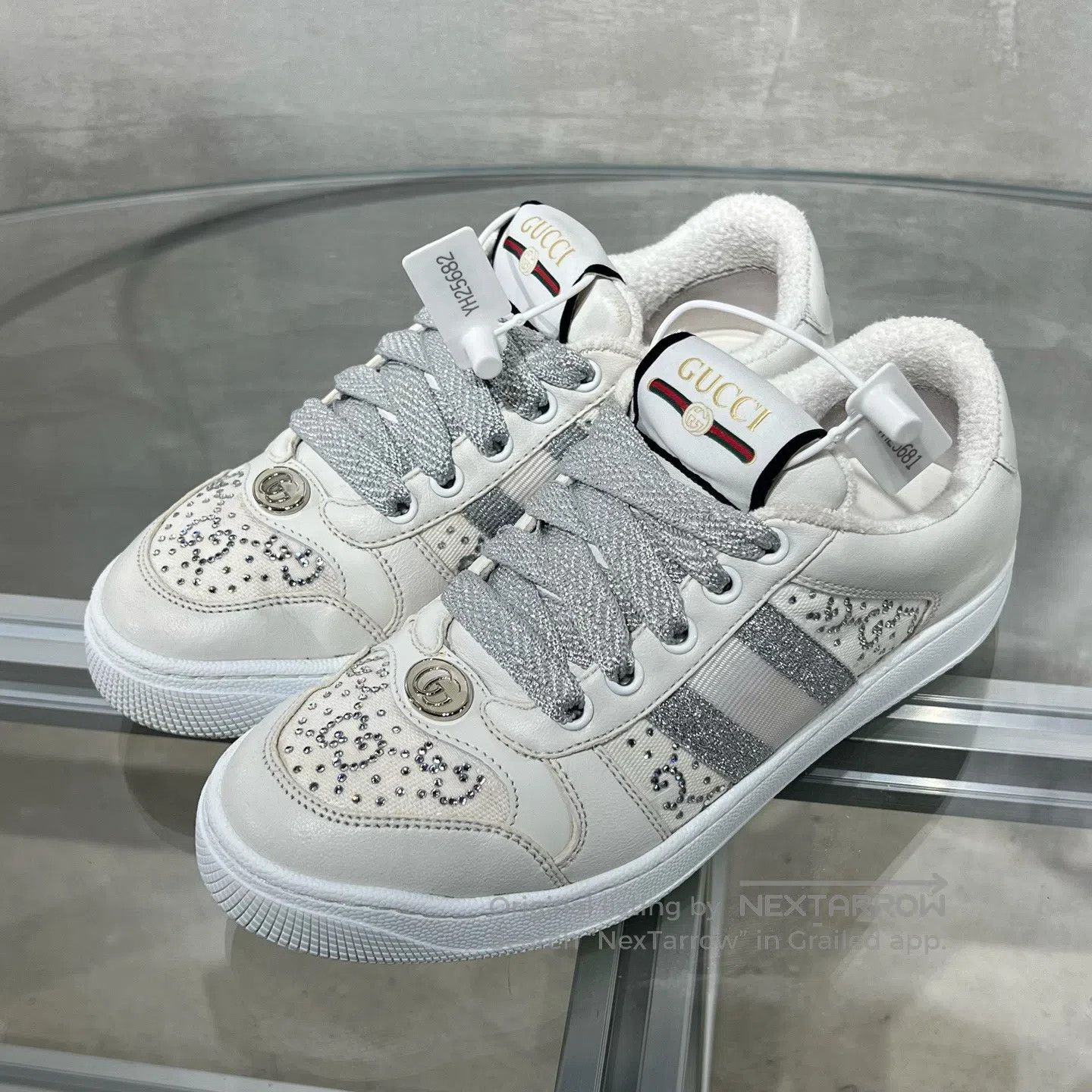 Gucci Guicci Dirty shoes, White Diamond edition Size US 4.5 / IT 34.5 - 1 Thumbnail