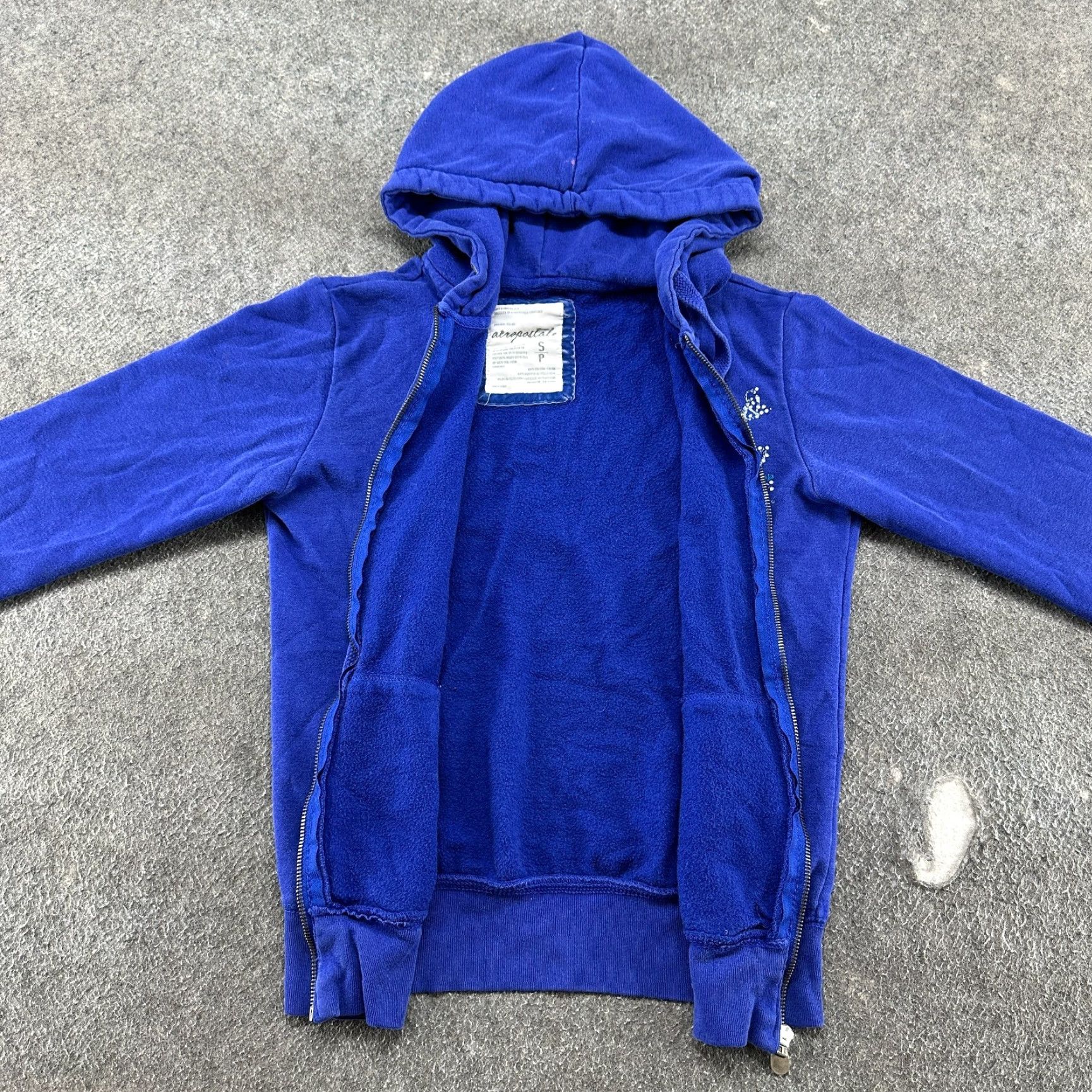 Vintage VINTAGE Aéropostale Hoodie Womens Small Blue Full Zip Wings Cotton Bling Y2K 90s City Womens Size S / US 4 / IT 40 - 2 Thumbnail