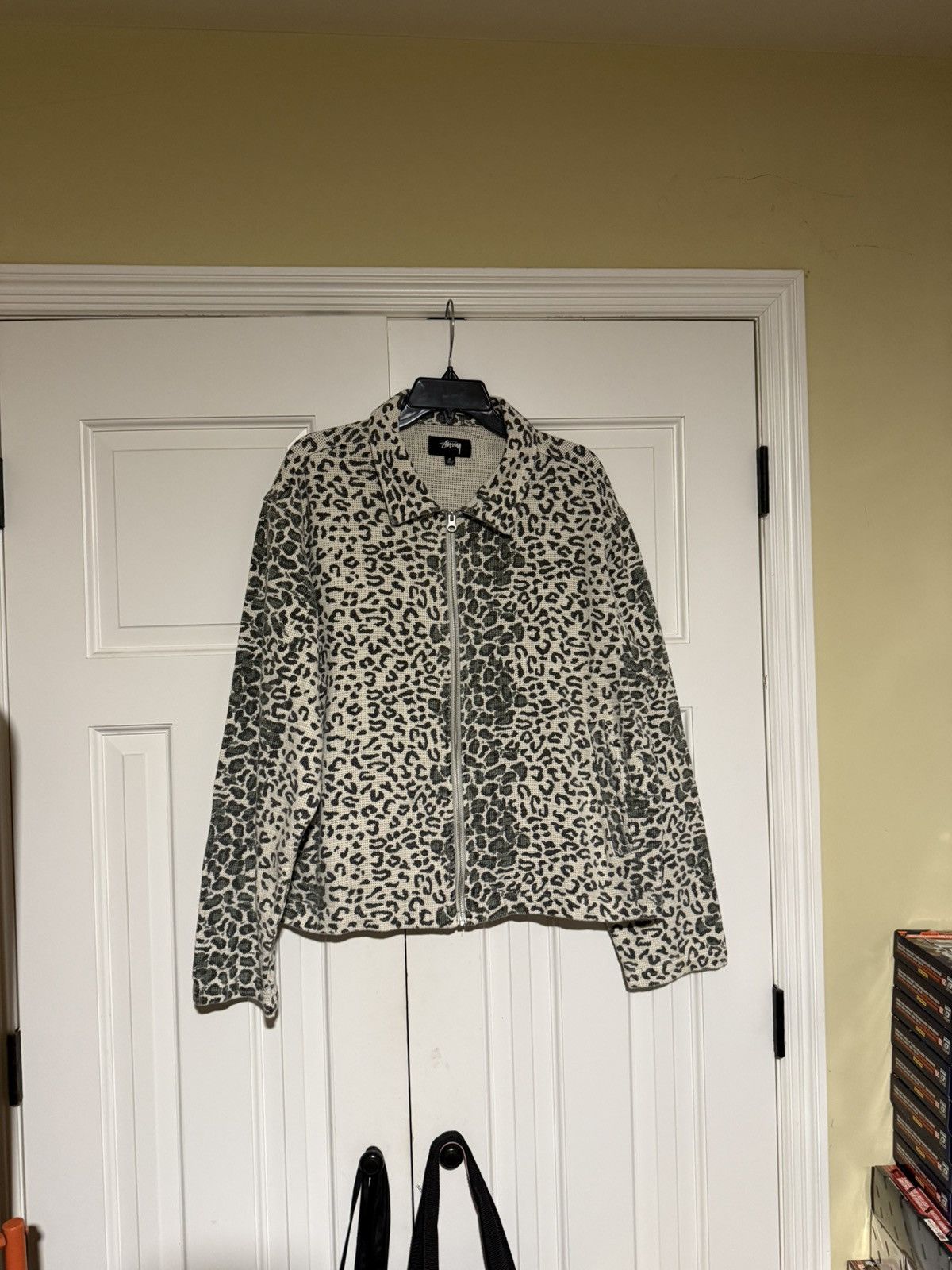 Stussy Stussy leopard mesh zip jacket | Grailed