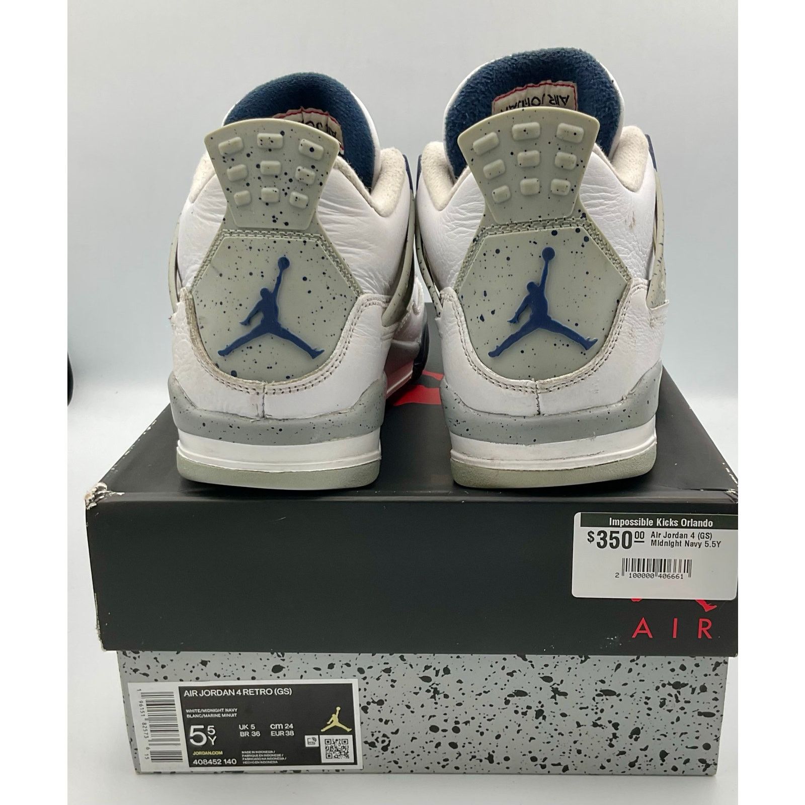 Jordan Brand Air Jordan 4 Retro Midnight Navy GS - Size 5.5Y - 408452-140 Size US 5.5 / EU 38 - 7 Thumbnail