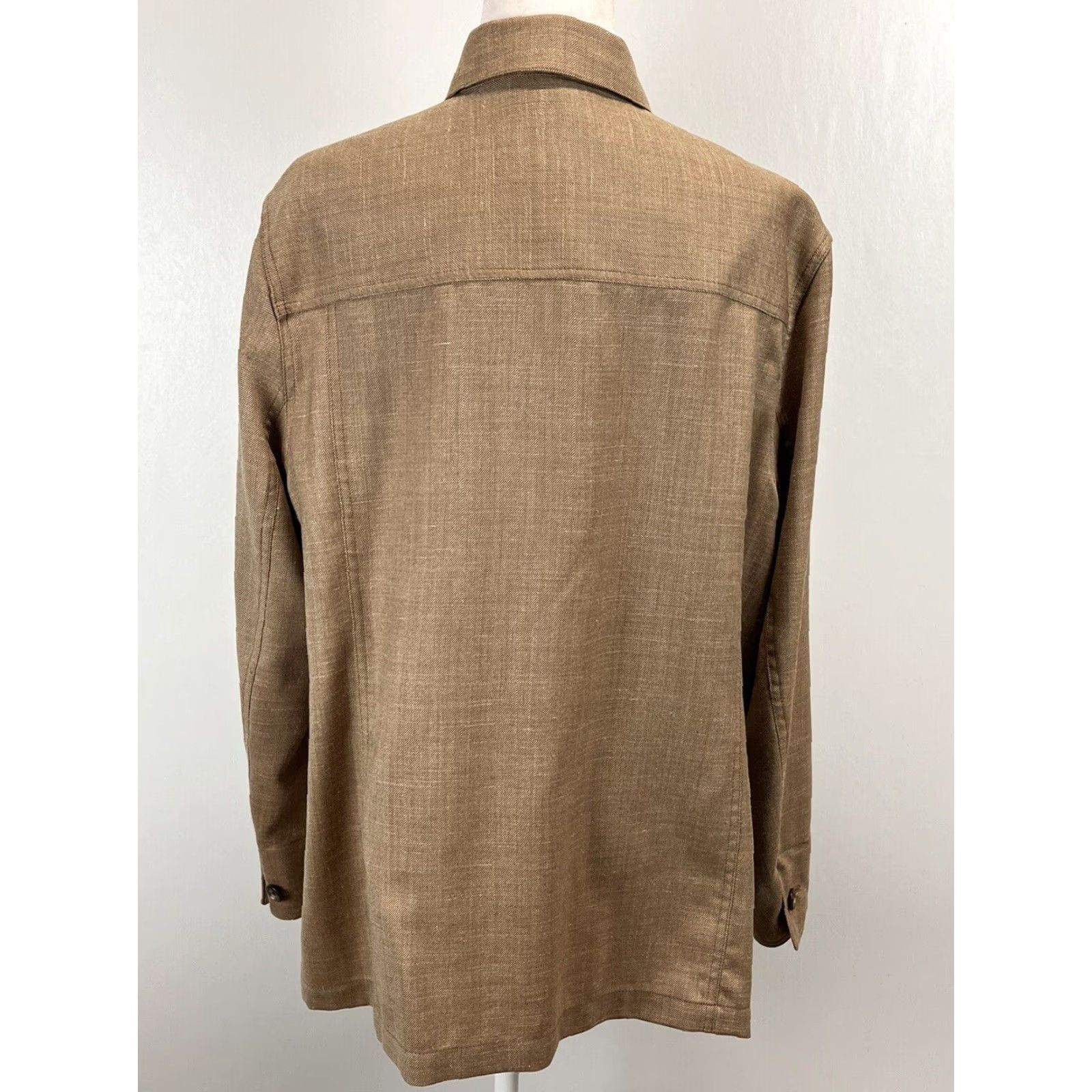 Ralph Lauren VINTAGE Lauren Ralph Lauren Shirt Jacket Shacket Womens 1X Plus Wool Linen Brown w/ Wool Lining Size XL / US 12-14 / IT 48-50 - 3 Thumbnail