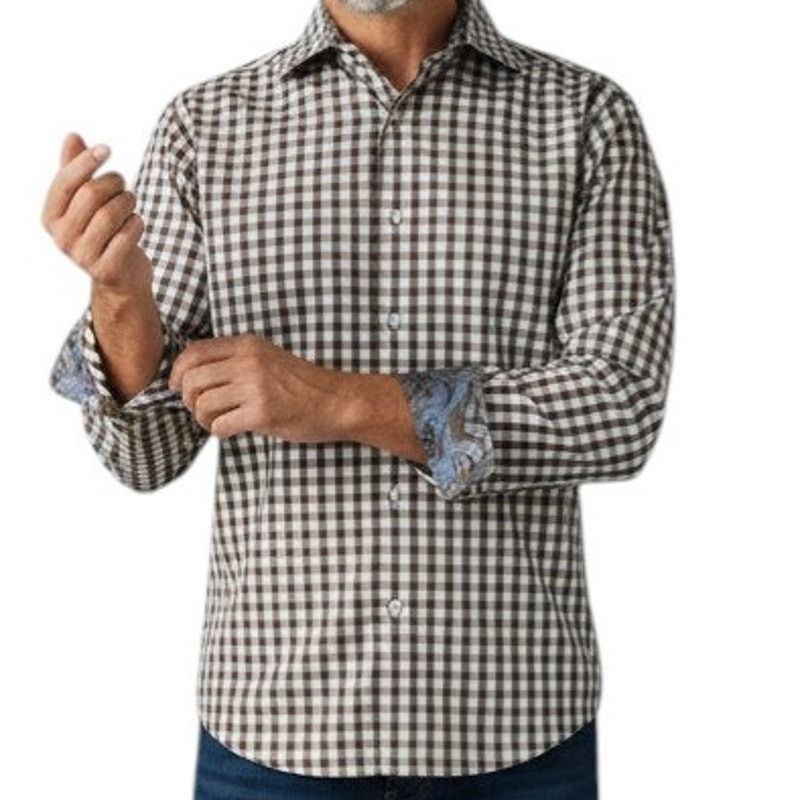 Other Christian Aujard Paris Shirt Check Paisley Flip Cuff Collar Size US L / EU 52-54 / 3 - 1 Thumbnail