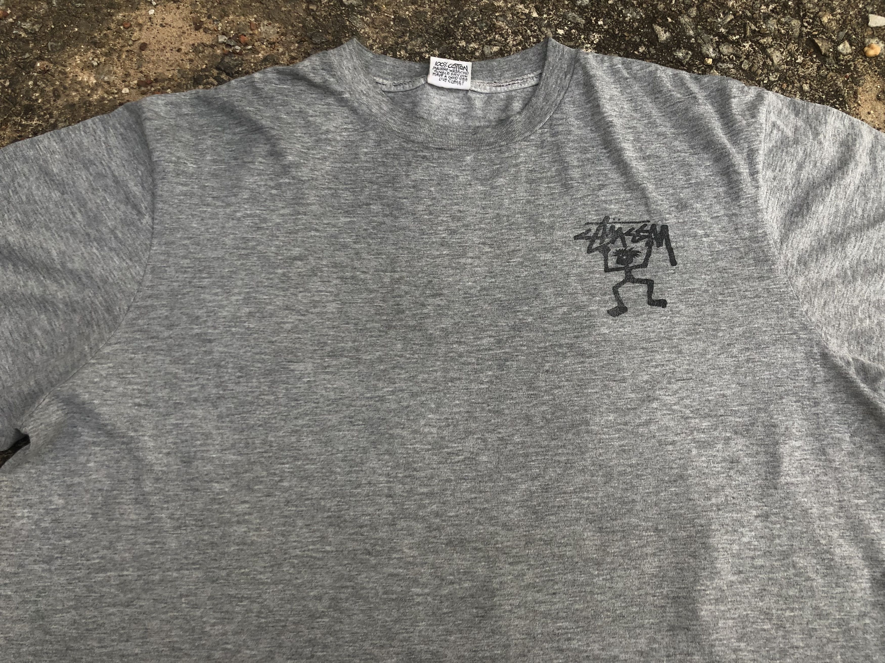 Vintage 🔥Vintage Original 90s STUSSY 'Stickman' Streetwear T-Shirt Size US L / EU 52-54 / 3 - 3 Thumbnail