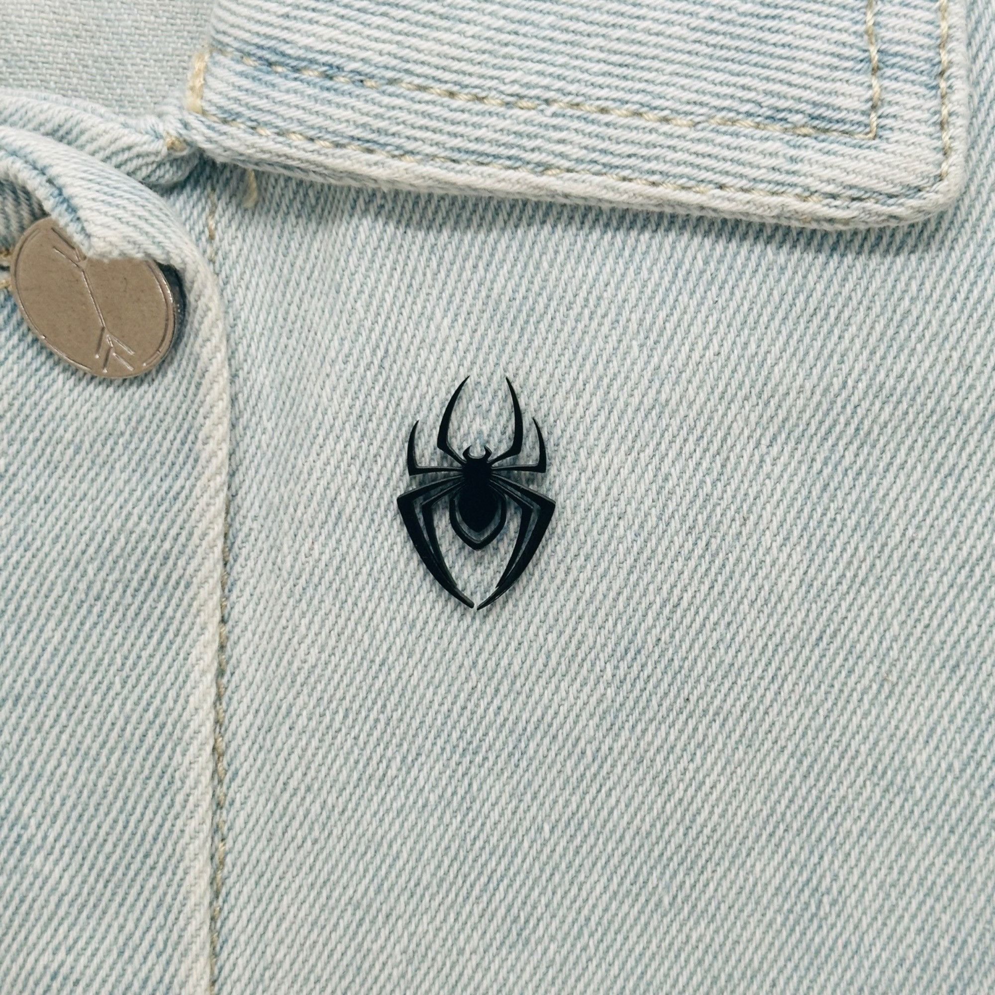 Other ✨Gothic Spider Brooch Stainless Steel Badge Pins Black Color Size ONE SIZE - 1 Thumbnail