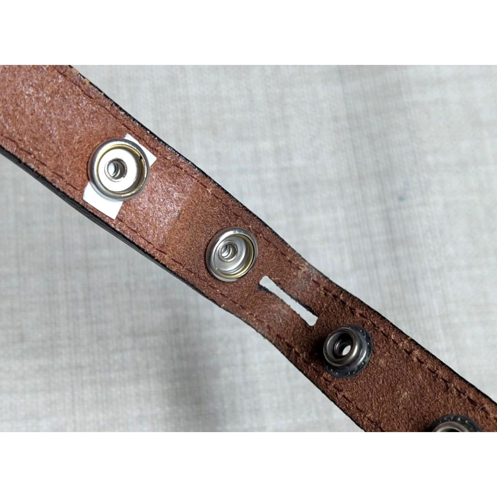 Vintage VINTAGE Montana Silversmiths belt Concho Leather Western Belt Men 34 Brown Floral Rodeo Size 34 - 5 Thumbnail