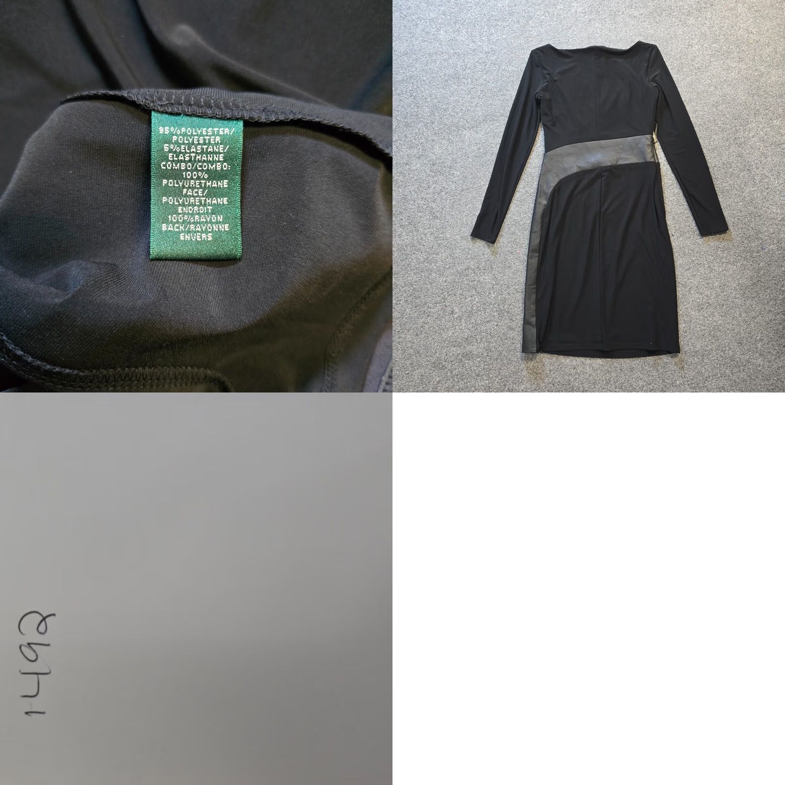 Ralph Lauren Lauren Ralph Lauren Dress Womens Size 2 Black Vegan Leather Trim Fitted Career Dress Size XS / US 0-2 / IT 36-38 - 8 Thumbnail