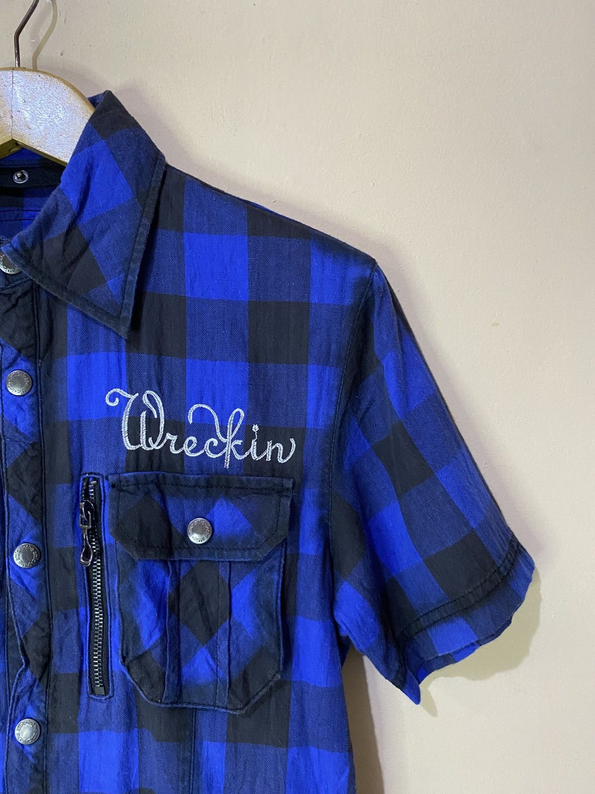 Japanese Brand Y2K In The Attic Poem Multipocket Plaid Shirt Size US M / EU 48-50 / 2 - 5 Thumbnail