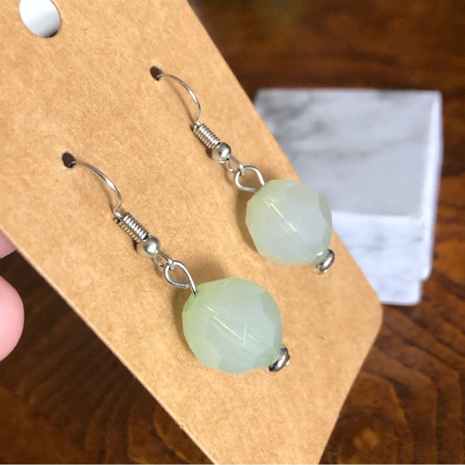 Jewelry Faceted opal tone dangle resin bead earrings Size ONE SIZE - 5 Thumbnail
