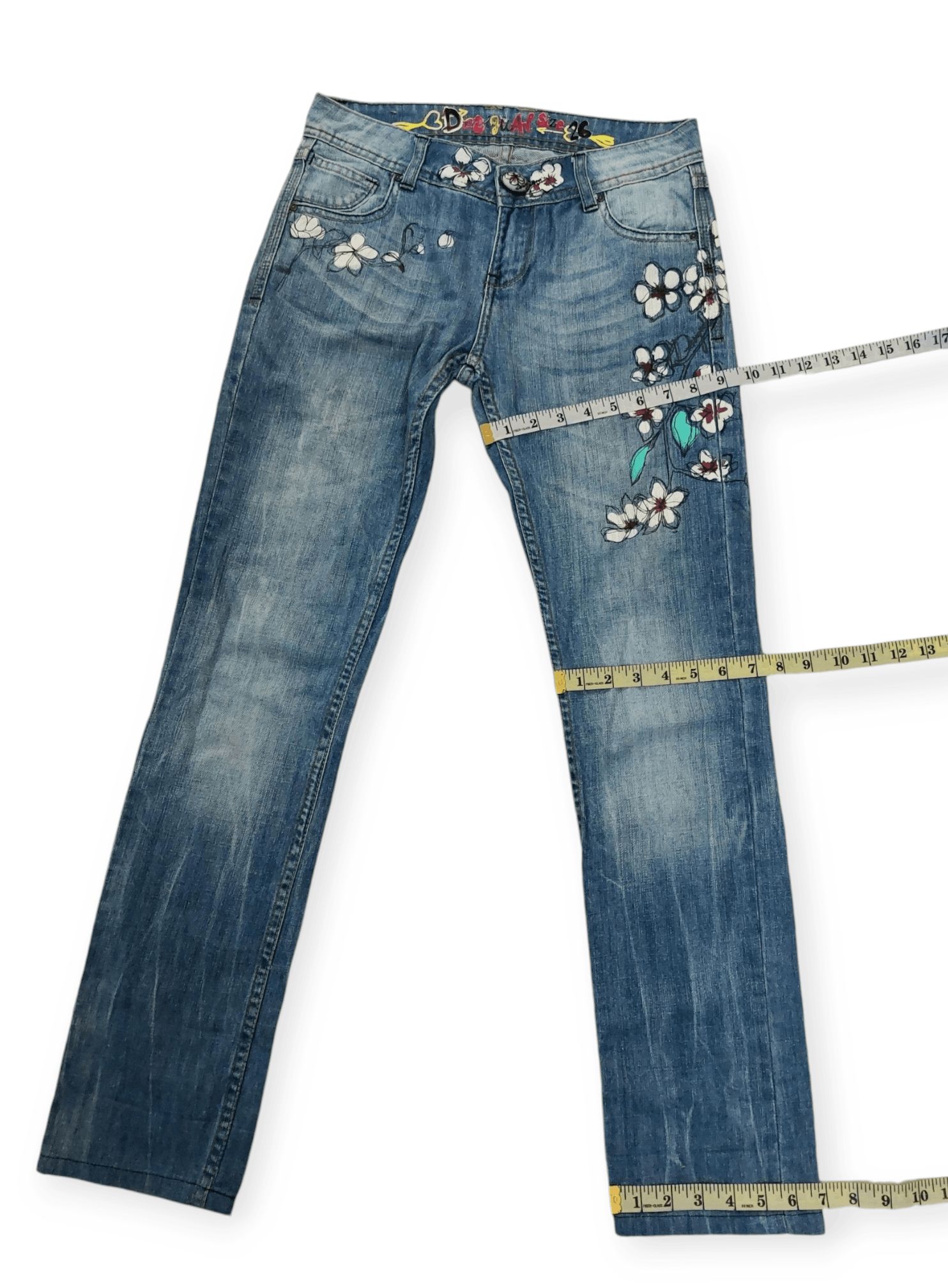 Desigual Desigual Florish Flower Art Denim Size 26" / US 2 / IT 38 - 15 Thumbnail