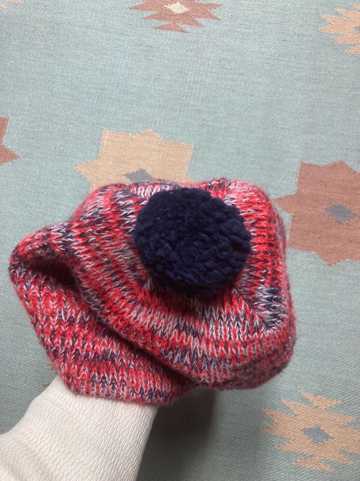 Vintage Vintage acrylic knit beanie Pom Pom winter hat fuzzy soft Size ONE SIZE - 4 Thumbnail
