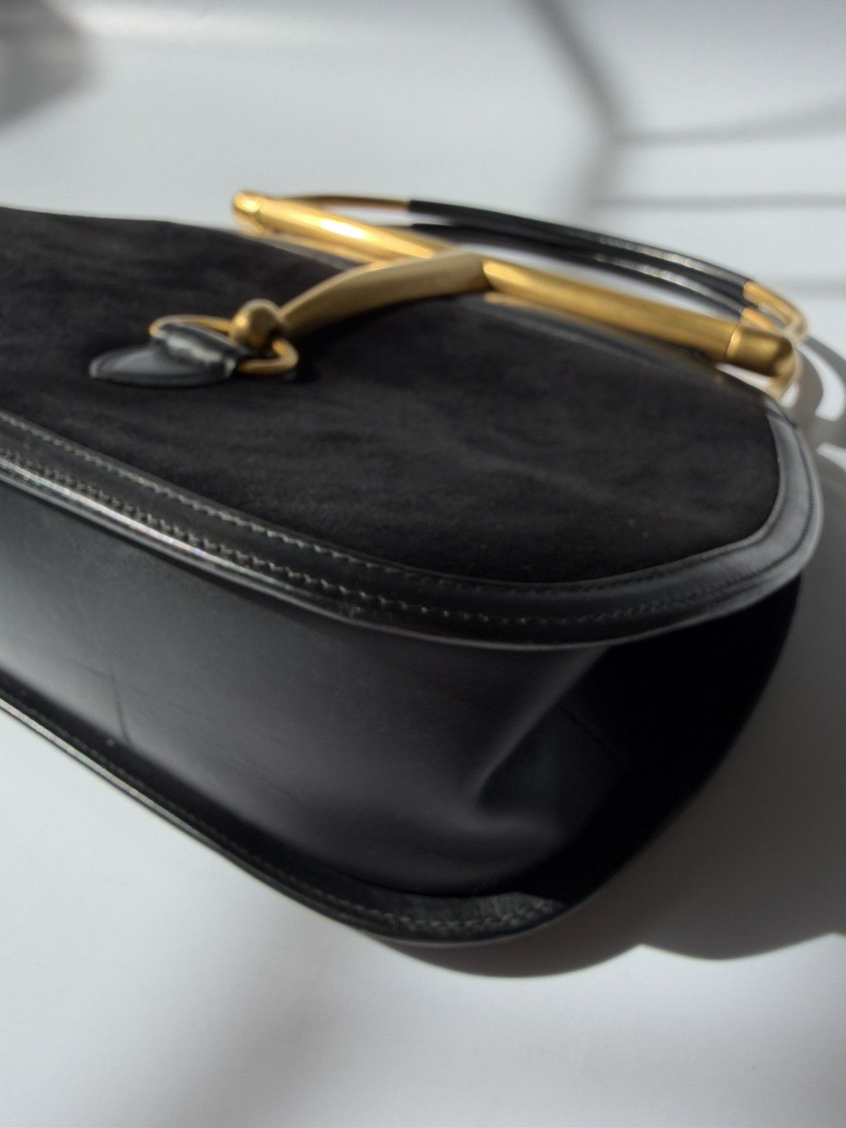 Gucci Rare Gucci Tom Ford 2000s Snaffle Horsebit Suede Leather Bag Size ONE SIZE - 7 Thumbnail