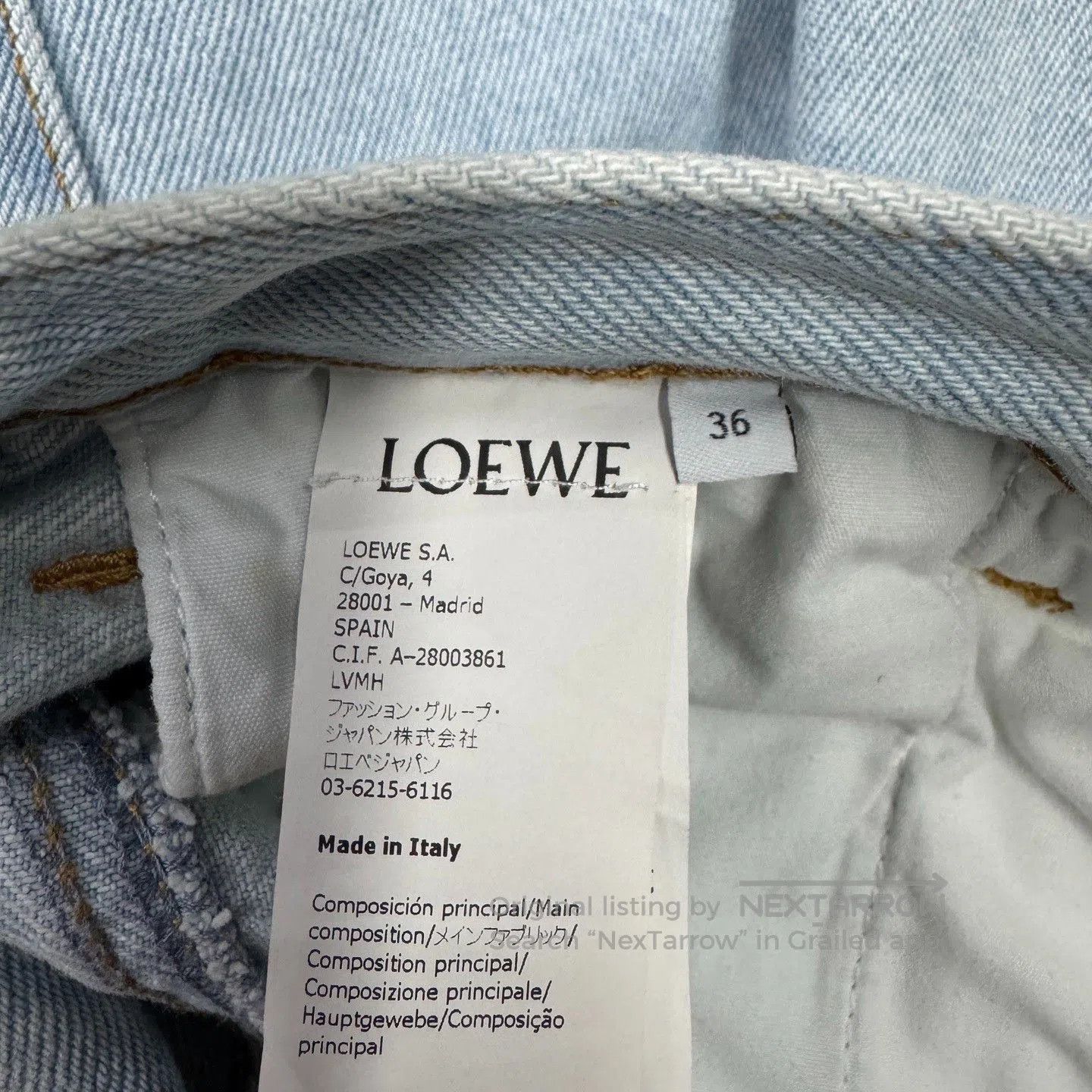 Loewe LOEWE Light Blue Wide-Leg Jeans. Size 35" - 4 Thumbnail