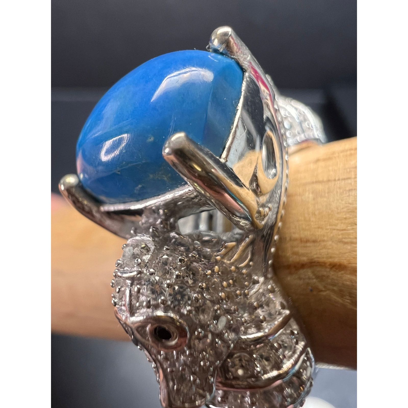 Other NEW Ceruleite and zircon seahorse ring in 925 silver size 8 Size ONE SIZE - 17 Thumbnail