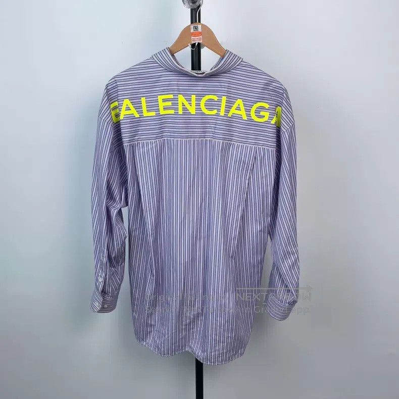 Balenciaga Balenciaga Striped Shirt Blue Size S / US 4 / IT 40 - 2 Thumbnail