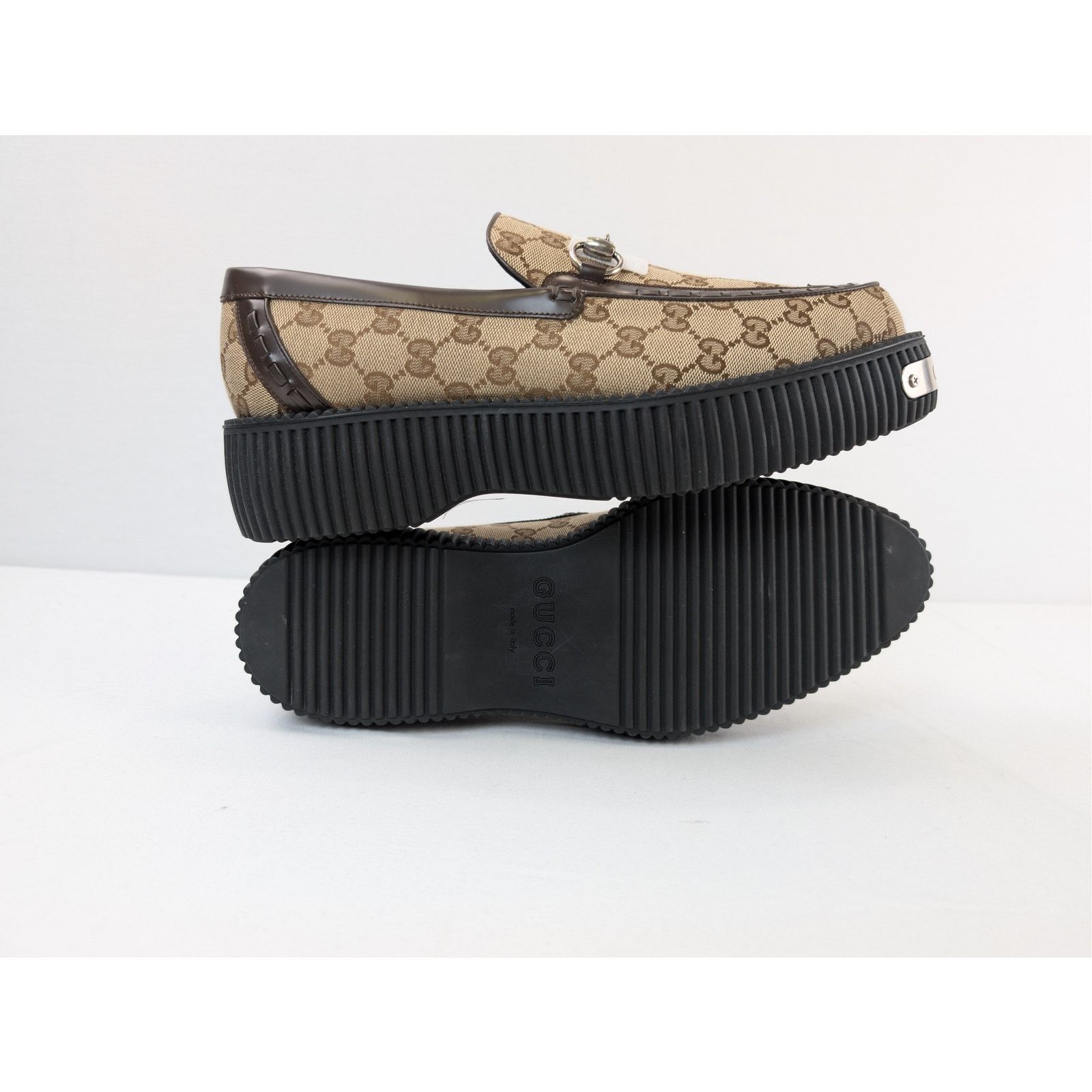 Gucci o1rshd1 GG canvas Moccasin Fabric Creeper Loafers Boots Size US 11 / EU 44 - 10 Thumbnail