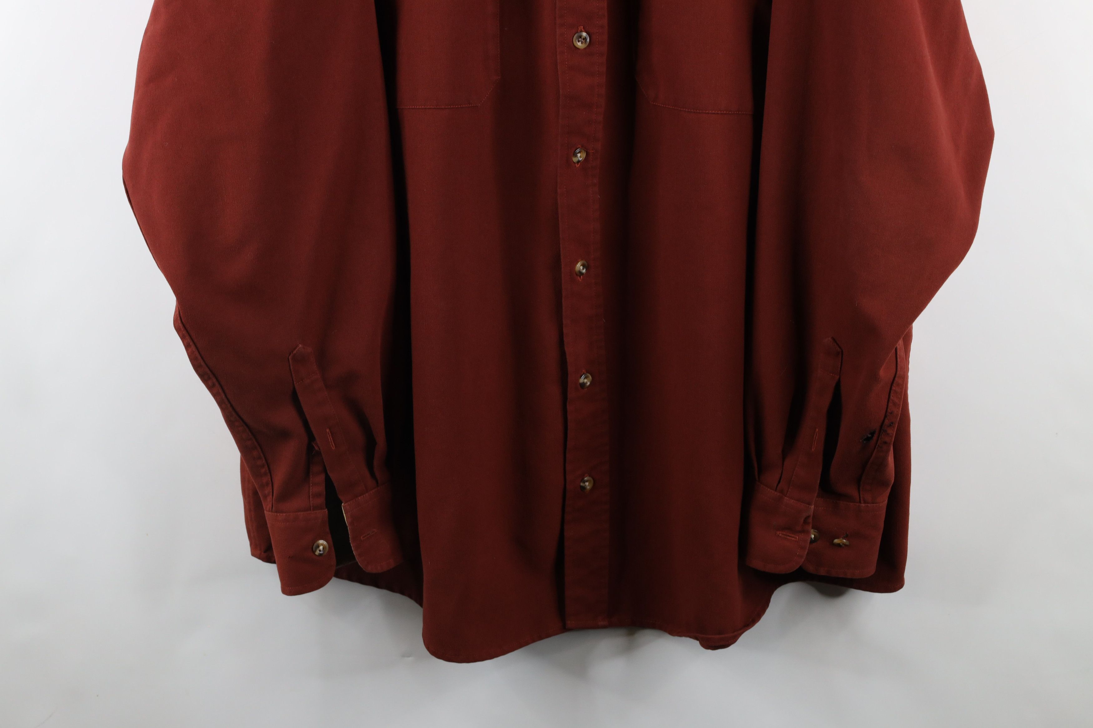 Cabelas × Vintage Vintage 90s Cabelas Heavyweight Collared Button Shirt Red Size US XXL / EU 58 / 5 - 3 Thumbnail