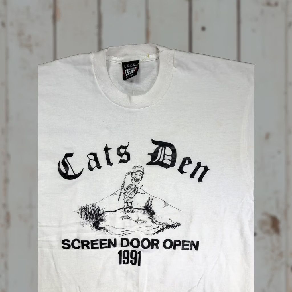 Vintage VINTAGE Screen Stars Best Cats Den Shirt Mens L White 1991 Graphic Tee USA 90s Shirt Mens L White Cats Den Screen Print Size US L / EU 52-54 / 3 - 1 Thumbnail
