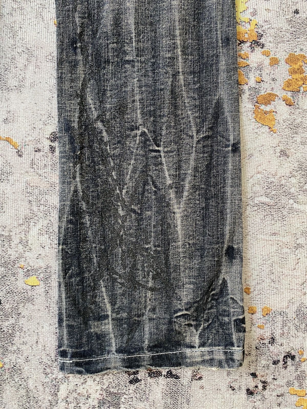 Japanese Brand Black Baccara Distressed Claws Mark Design Flare Denim Size US 32 / EU 48 - 15 Thumbnail