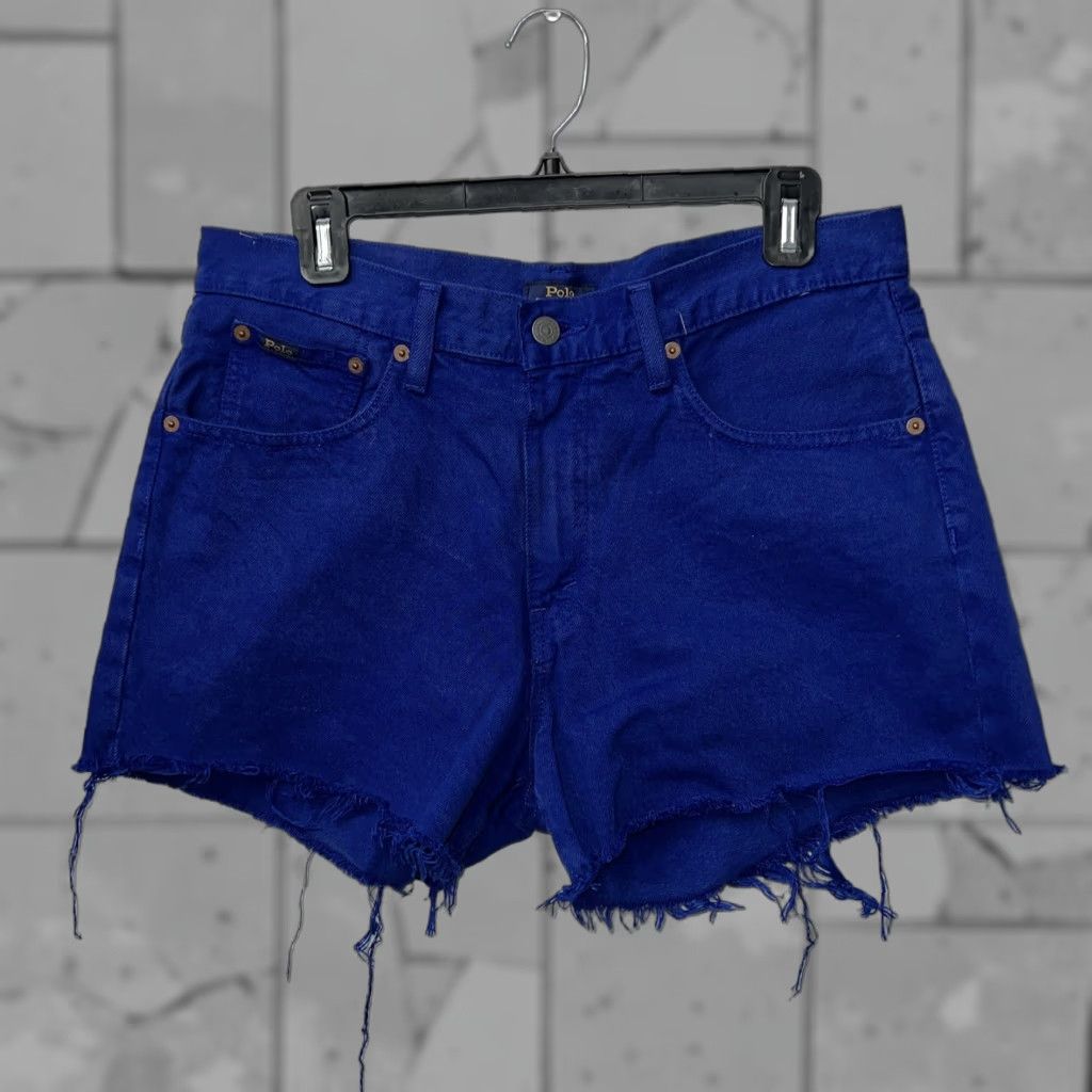 Polo Ralph Lauren Polo Ralph Lauren Blue Denim Short Shorts Womens Size 29 Size 29" - 1 Thumbnail