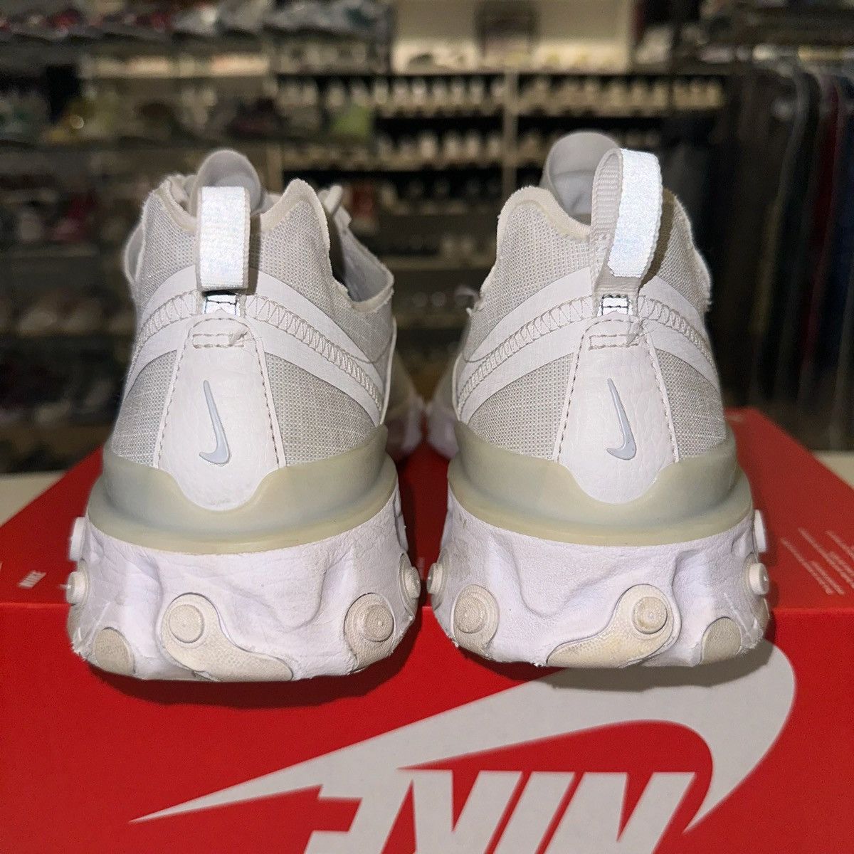 Nike Size 10.5 - Nike React Element 55 Pure Platinum BQ6167-101 Size US 10.5 / EU 43-44 - 3 Thumbnail