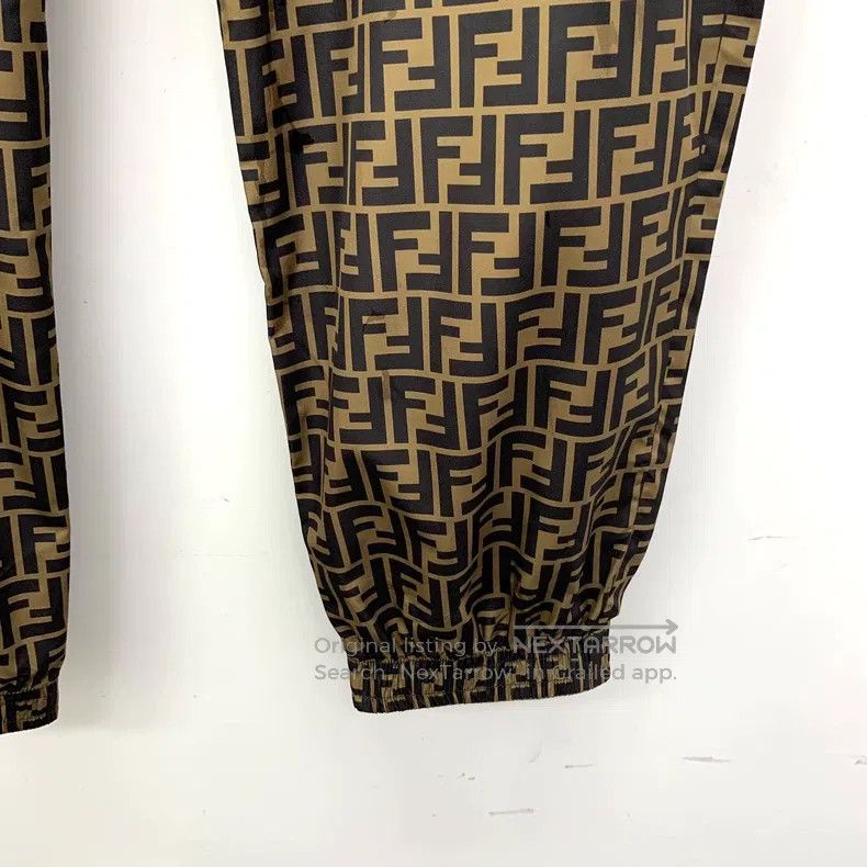 Fendi Fendi Dark brown logo letter all-over print elastic cuff c Size US 38 / EU 54 - 5 Thumbnail