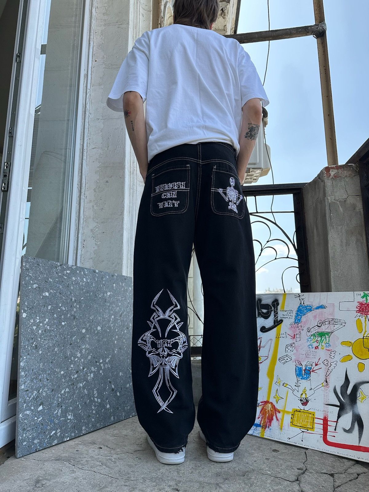 Other Skull Tribal Jeans baggy jnco style vintage skate fit Size US 32 / EU 48 - 6 Thumbnail