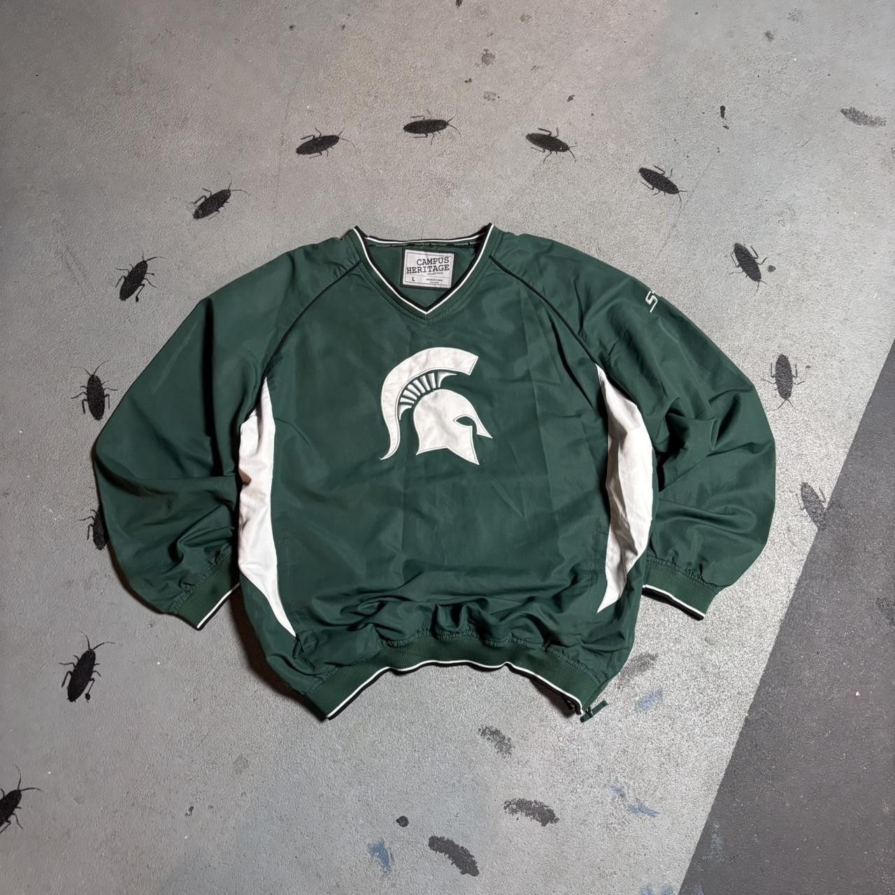 Japanese Brand × Vintage Michigan State Spartans green and white windbreaker Size US L / EU 52-54 / 3 - 1 Thumbnail