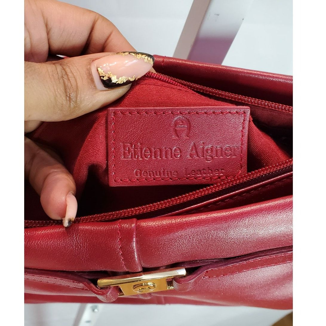 Etienne Aigner Brand New Etienne Aigner Red Leather Shoulder Bag Size ONE SIZE - 8 Thumbnail