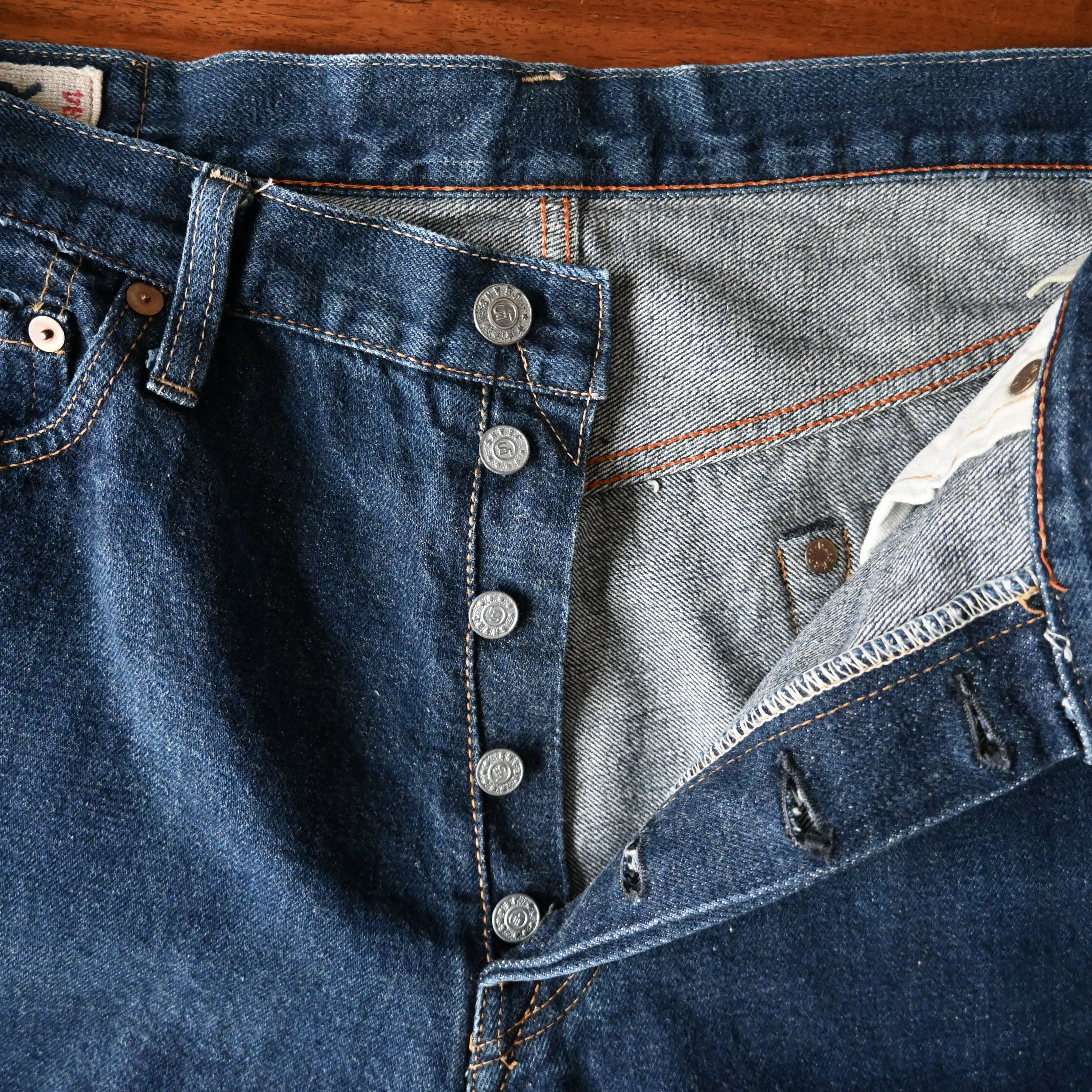 45rpm VTG 1990s 45rpm selvedged indigo denim jeans, made in Japan Size US 32 / EU 48 - 17 Thumbnail