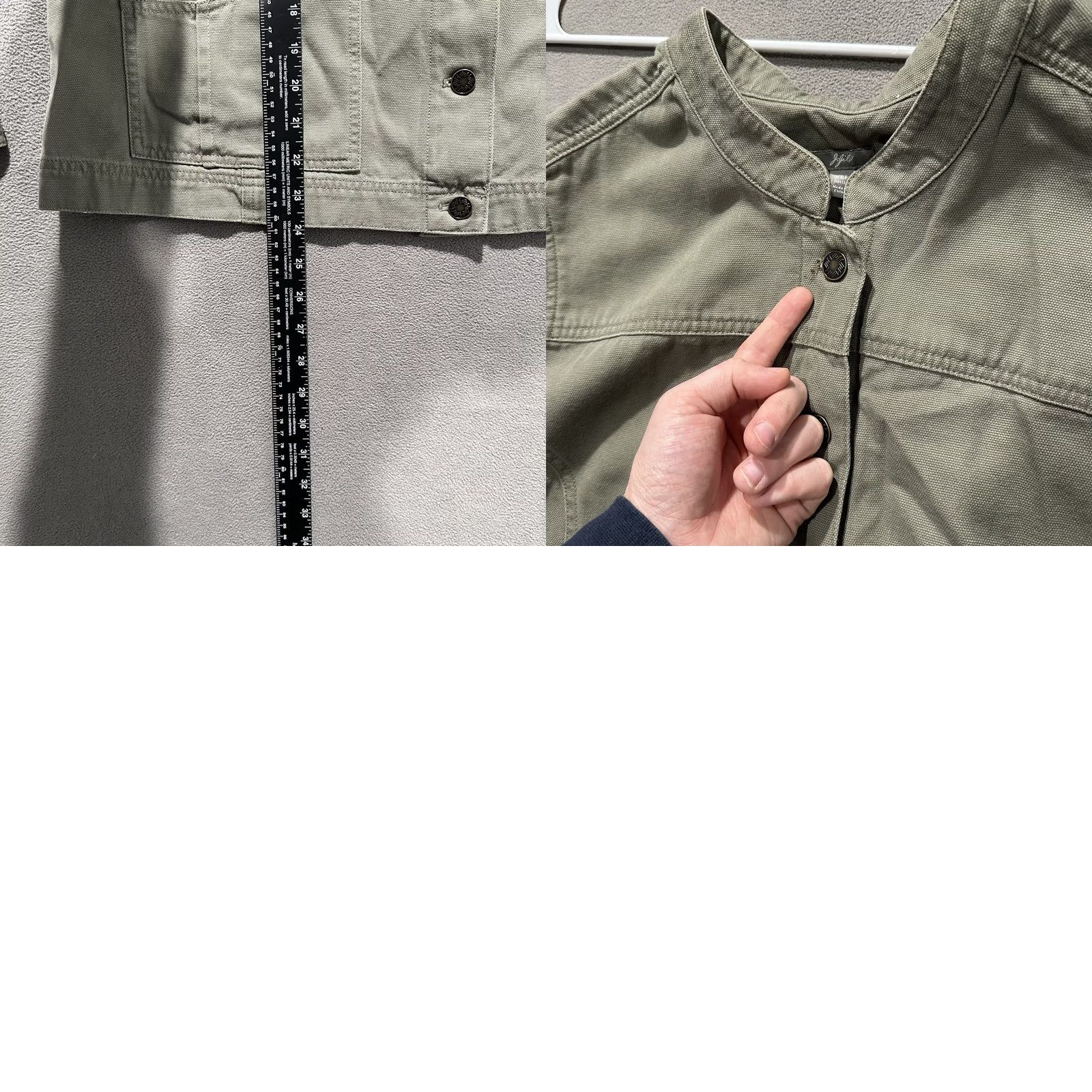 J. Jill J. Jill Jacket Womens XL Olive Green Canvas Snap Front Pockets Utility GUC Size XL / US 12-14 / IT 48-50 - 8 Thumbnail