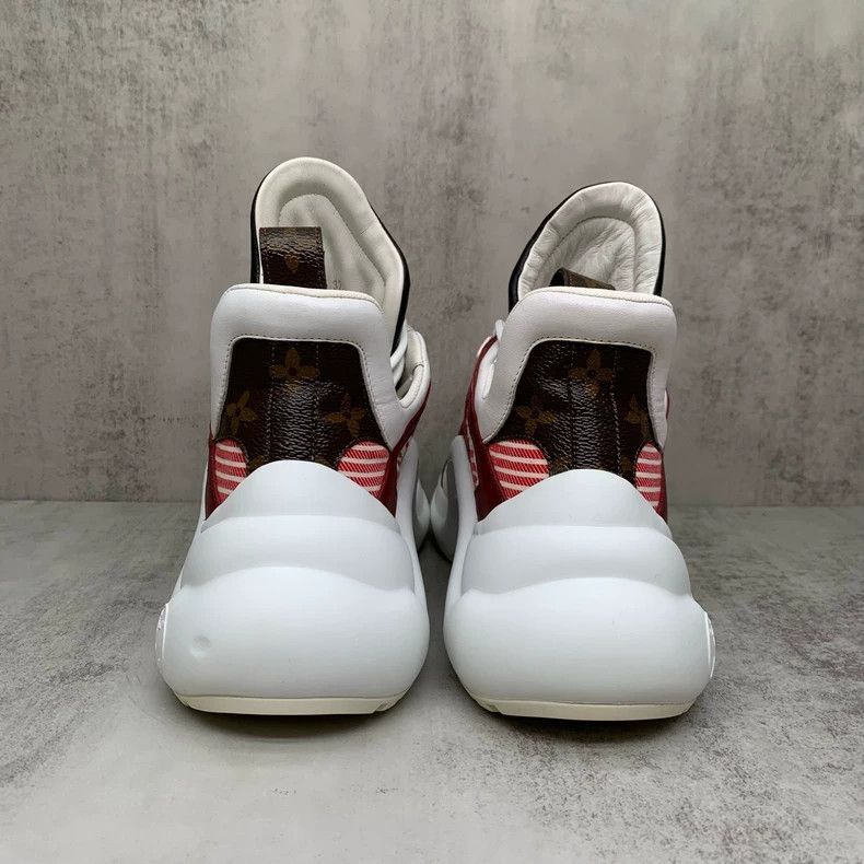 Louis Vuitton Red Striped Dad Sneakers Size 37-2506 Size US 5 / EU 37 - 4 Thumbnail