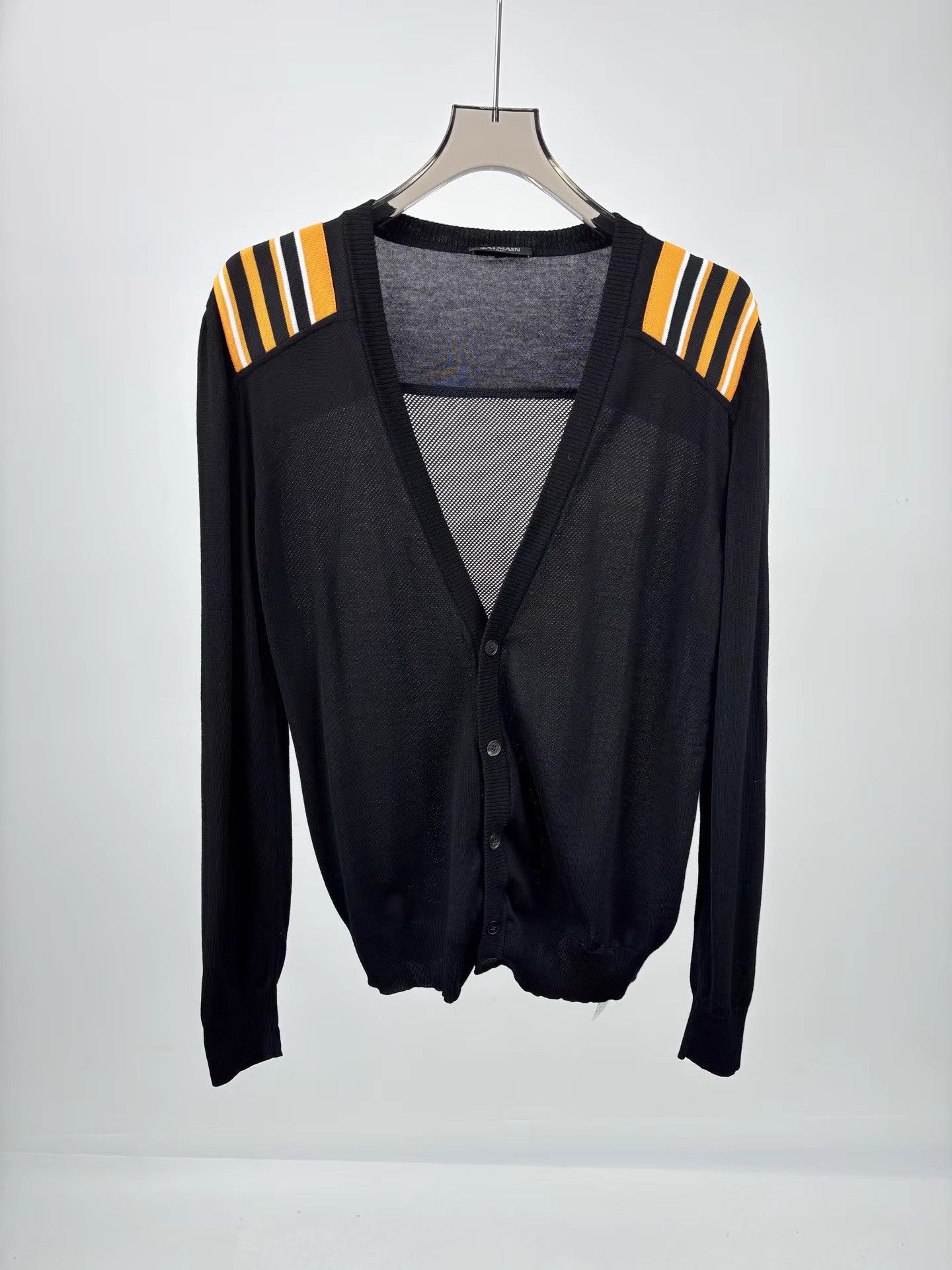 Balmain BALMAIN Striped Knit Cardigan Size US M / EU 48-50 / 2 - 1 Thumbnail