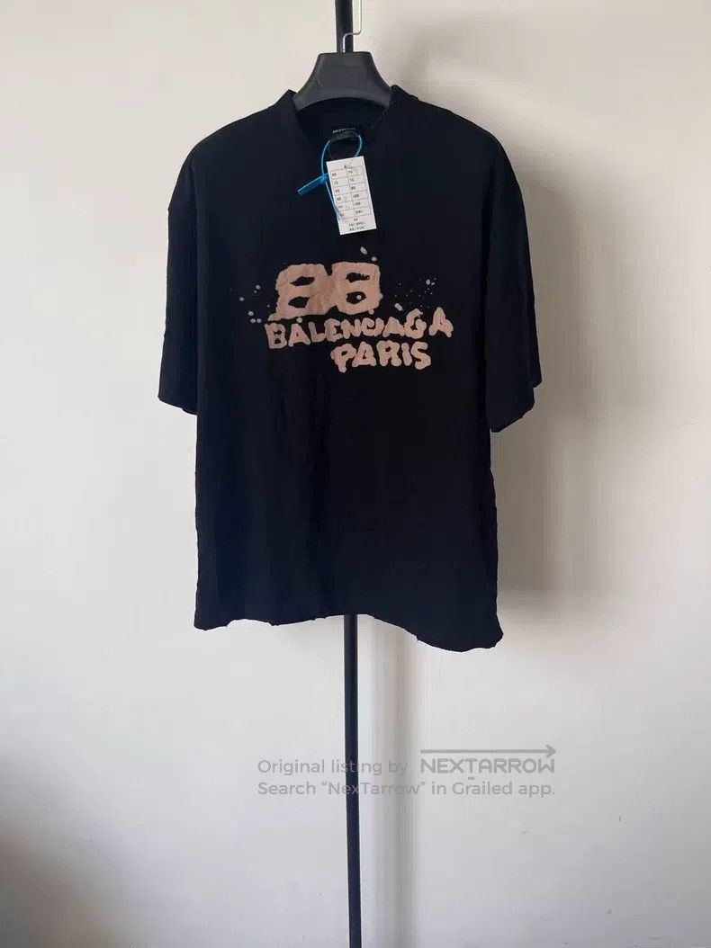 Balenciaga Balenciaga Letter Printed Round Neck Short Sleeve T-Shirt Size US S / EU 44-46 / 1 - 1 Thumbnail