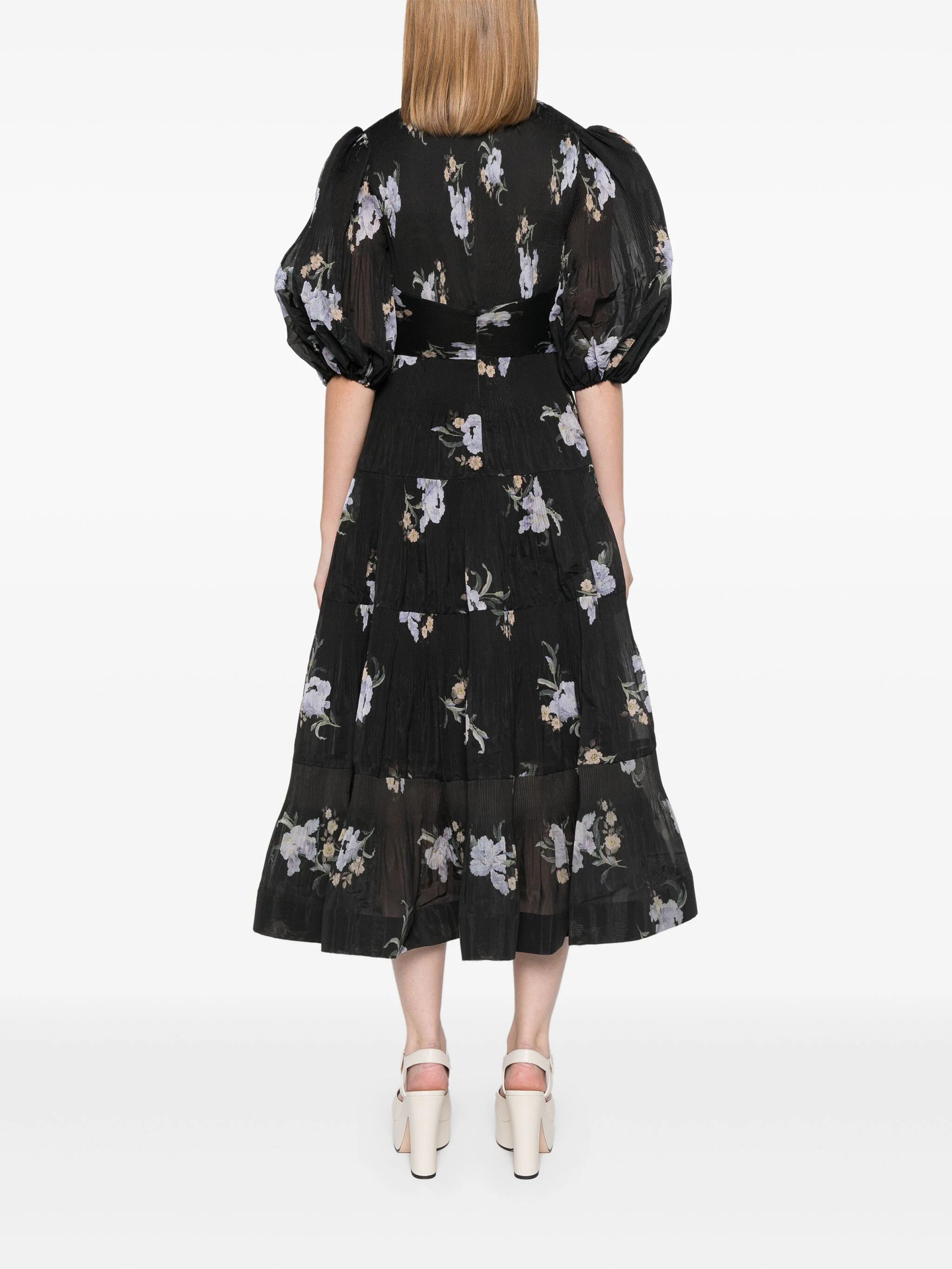 Zimmermann o1s22i1n1024 Pleated Organza Mini Dress in Black Size S / US 4 / IT 40 - 4 Thumbnail