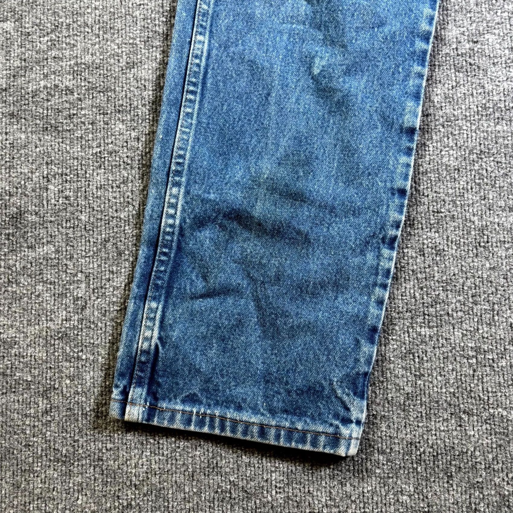 Wrangler Wrangler Cowboy Cut Straight Jeans Men's 35x32 Blue Denim Cotton Faded Workwear Size US 35 - 5 Thumbnail