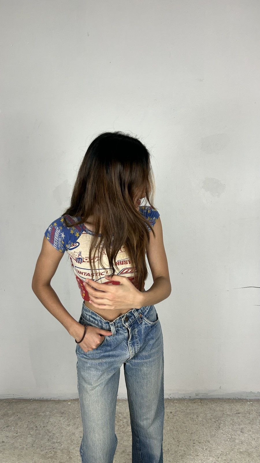 1990s Hysteric Mini Baby Tee Full Print