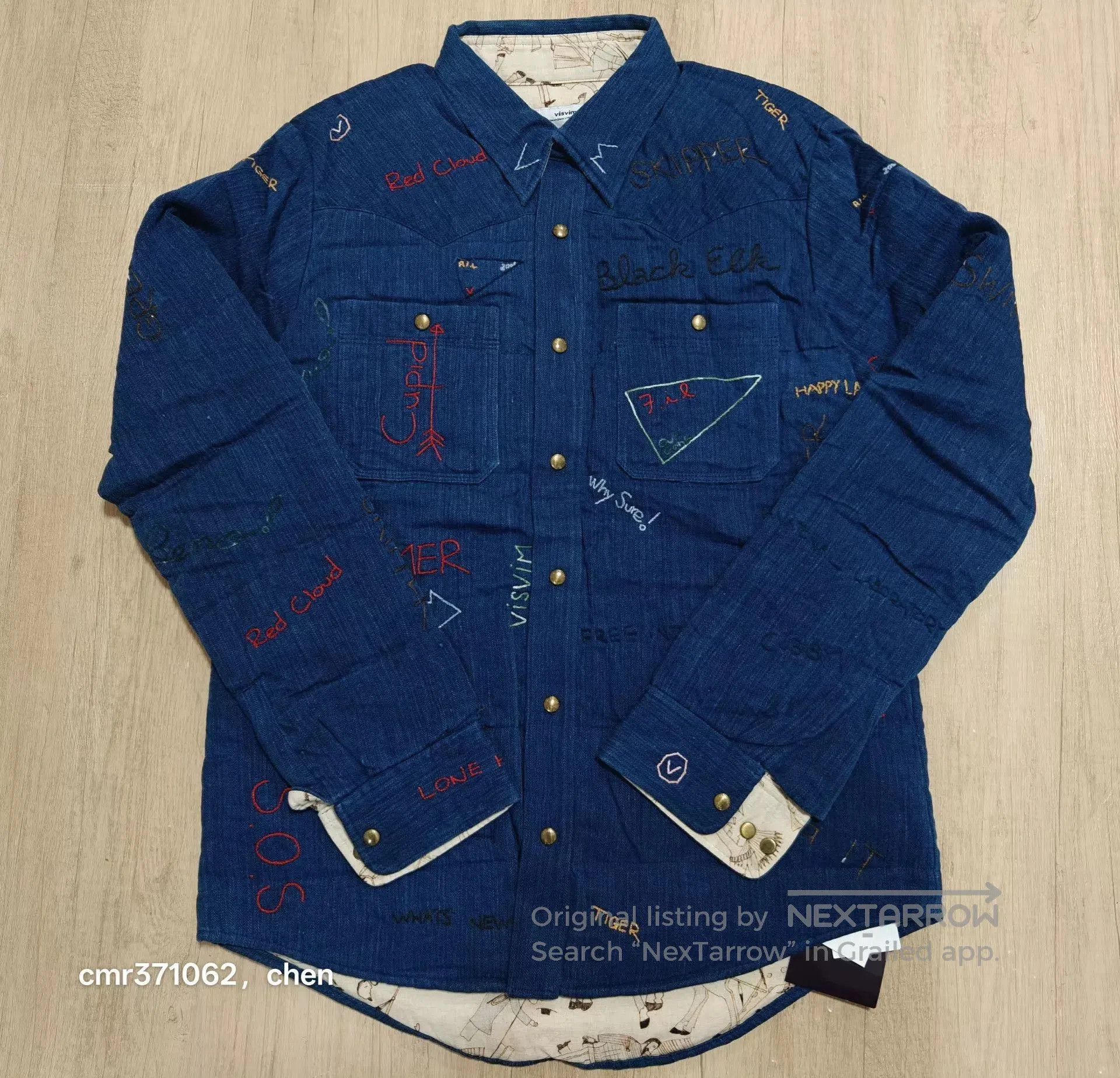 Visvim Blue Embroidered Long Sleeve Button. Size US M / EU 48-50 / 2 - 3 Thumbnail