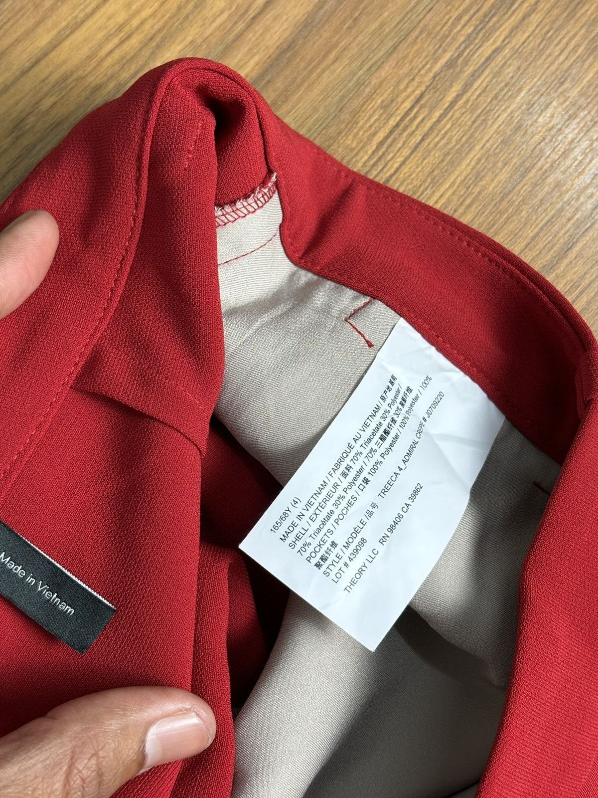Theory Theory TREECA 4 Lipstick Admiral Crepe Pants Size 31" - 6 Thumbnail