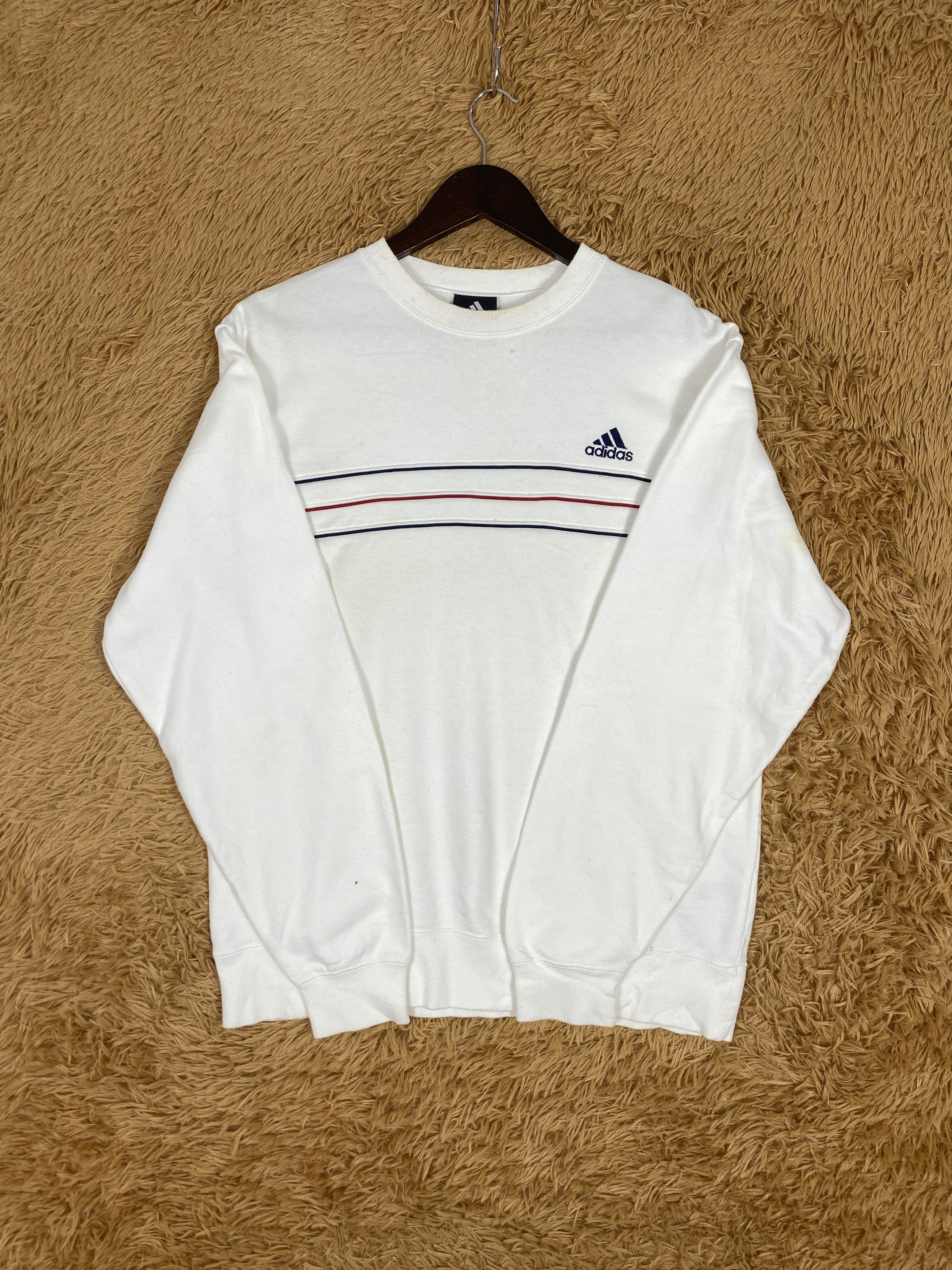 Adidas × Vintage Vintage Adidas Three Stripe Sweatshirts PS0072 Size US L / EU 52-54 / 3 - 3 Thumbnail
