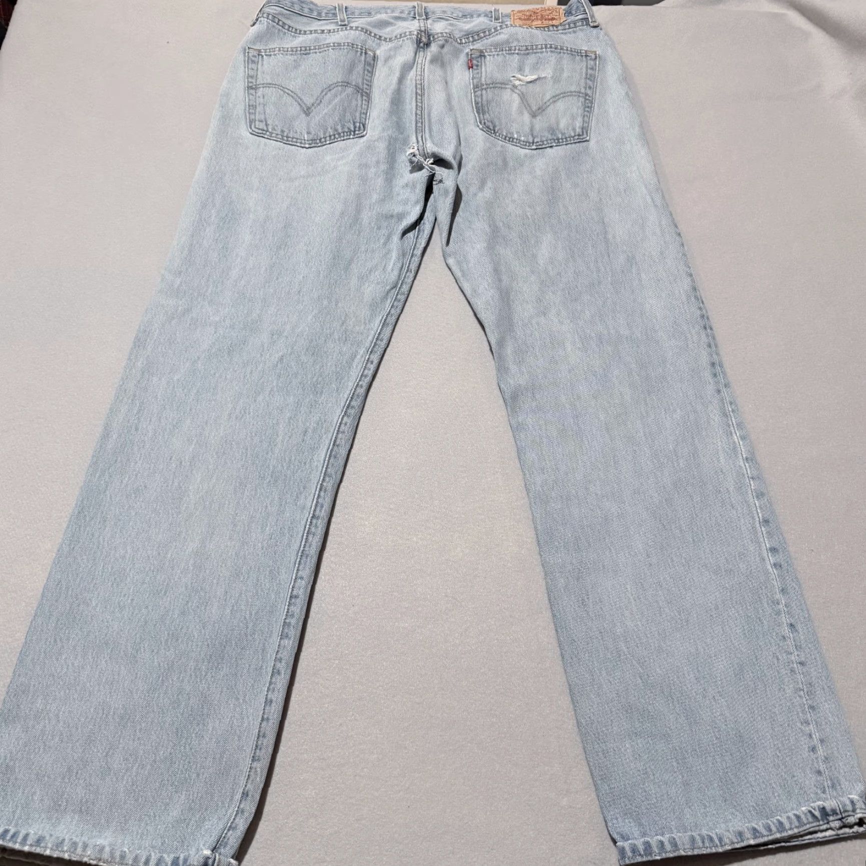 Levi's VINTAGE Levi's Jeans Men Blue 501 Distressed Zip-Fly Straight-Leg 40x34 Mens Jeans Vintage Levi's 501 Size US 40 / EU 56 - 6 Thumbnail
