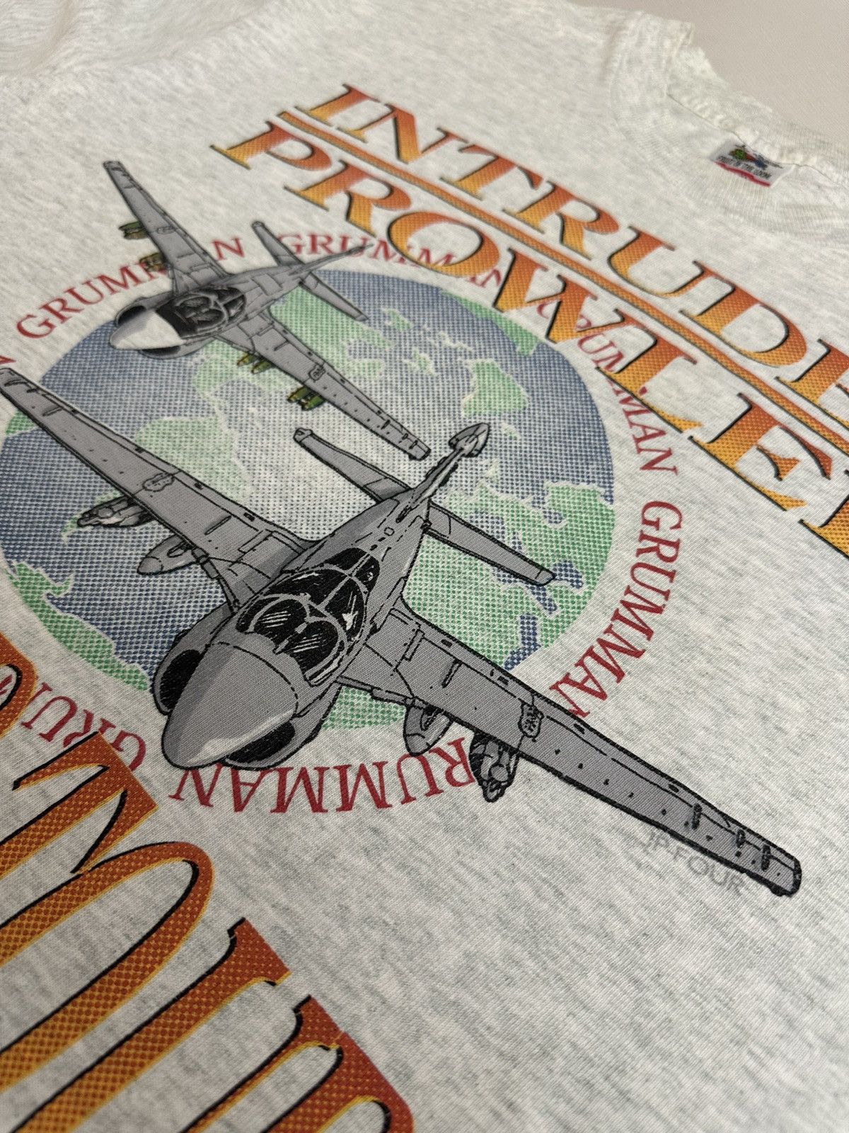 Band Tees × Vintage Vintage 90s Intruder Prowler World Tour Grumman Aerospace Size US L / EU 52-54 / 3 - 8 Thumbnail