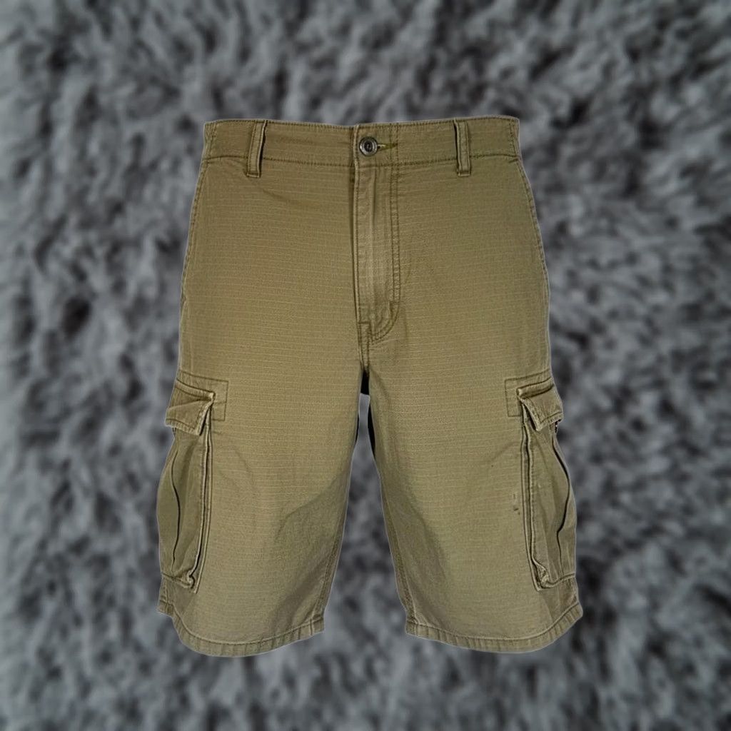 Levi's VINTAGE Levis S40196 Cargo Shorts Womens W33 Green Twill 100% Cotton Cargo Pockets Size 24" / US 00 / IT 34 - 1 Thumbnail