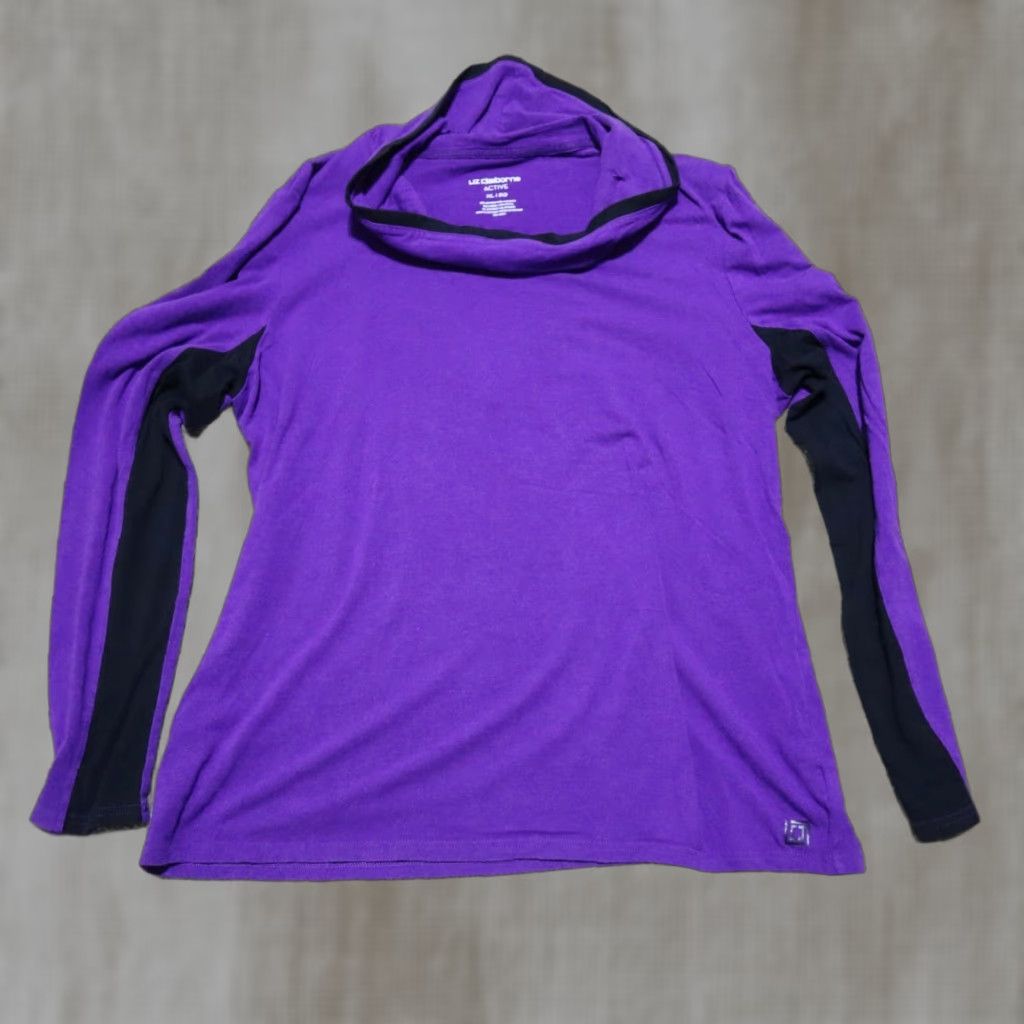 Liz Claiborne Liz Claiborne Shirt Women XL Purple Lightweight Turtle Neck Coat? Size XL / US 12-14 / IT 48-50 - 1 Thumbnail